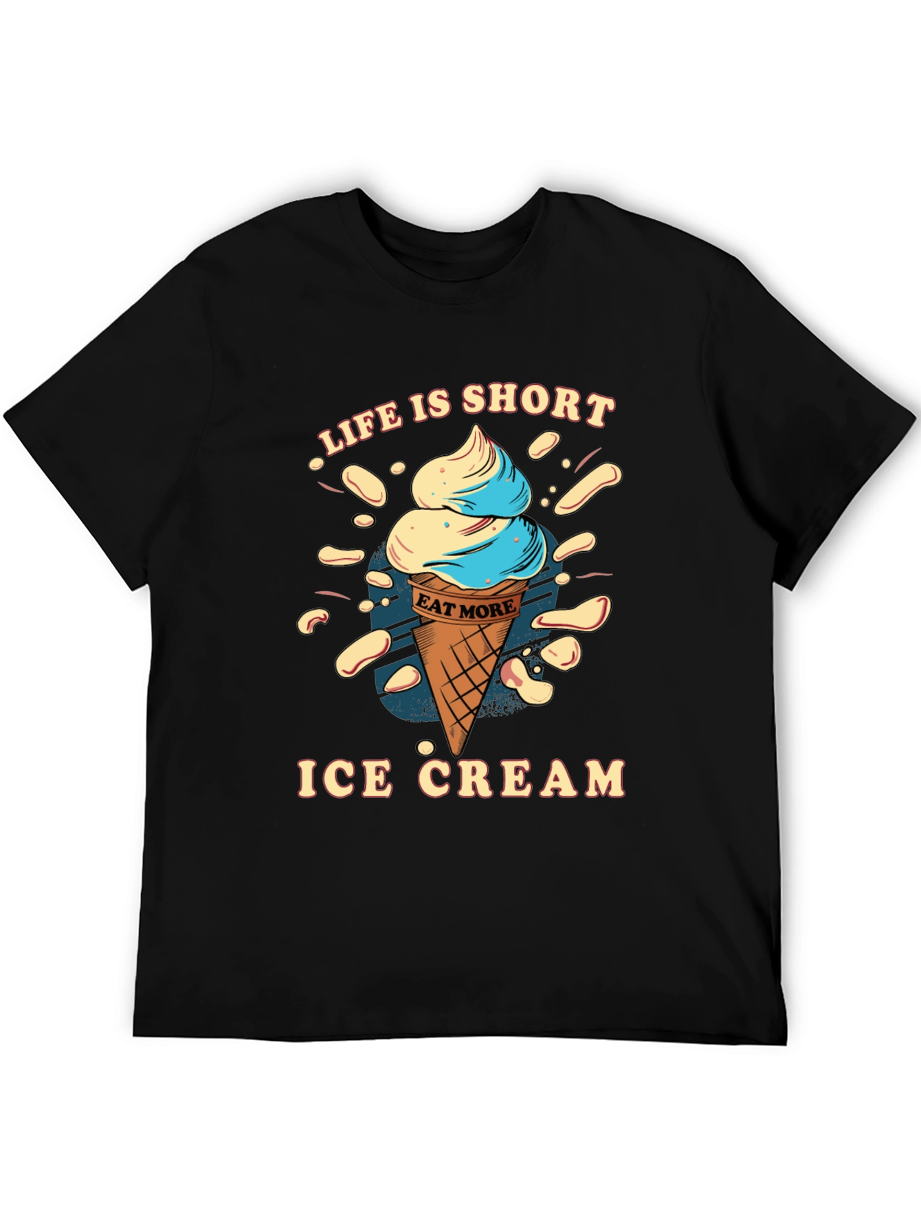 Black Life is Short Eat More Ice Cream T-Shirt view 5