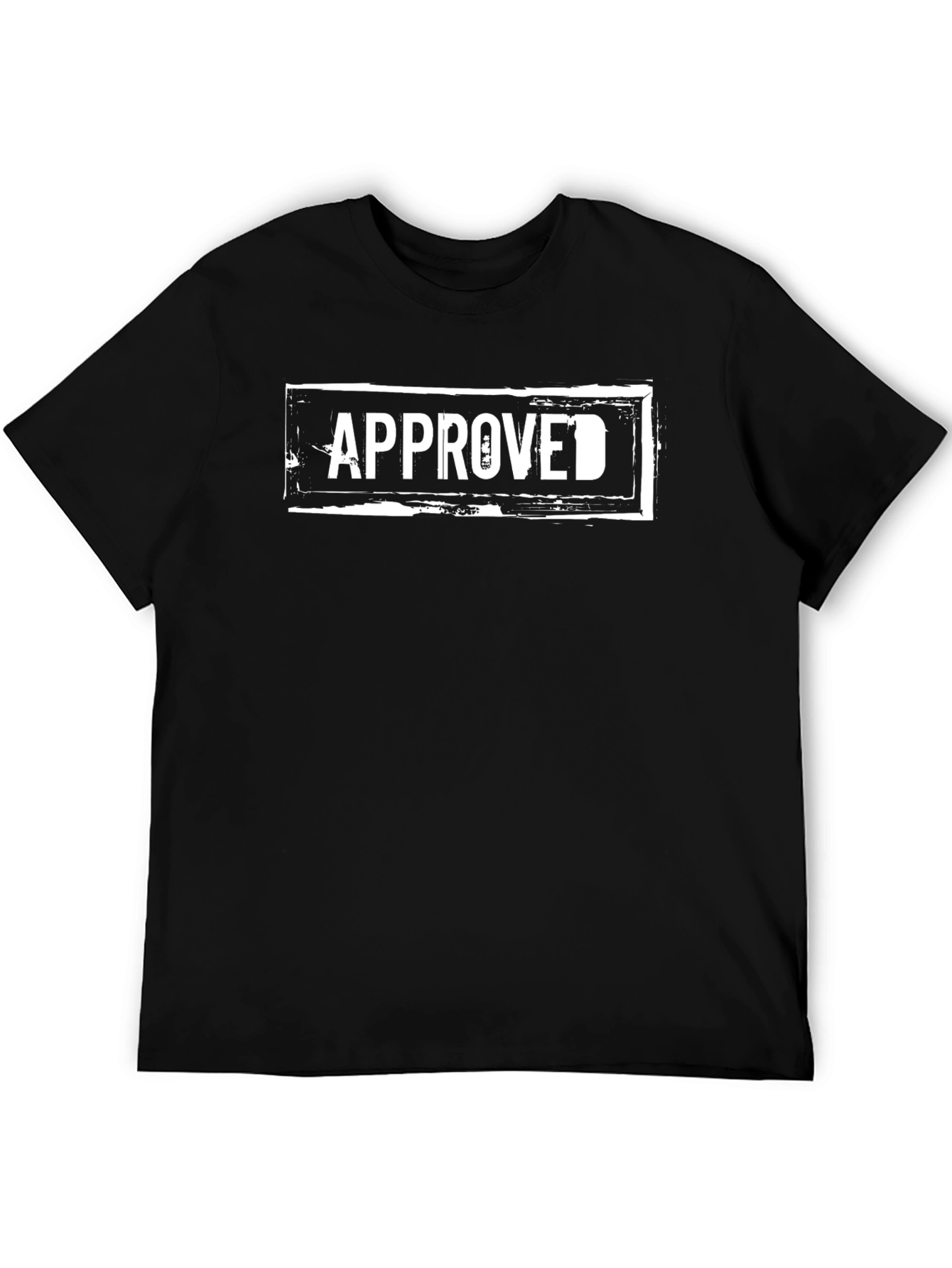 Black Approved Graphic Tee - Black Cotton T-Shirt view 5