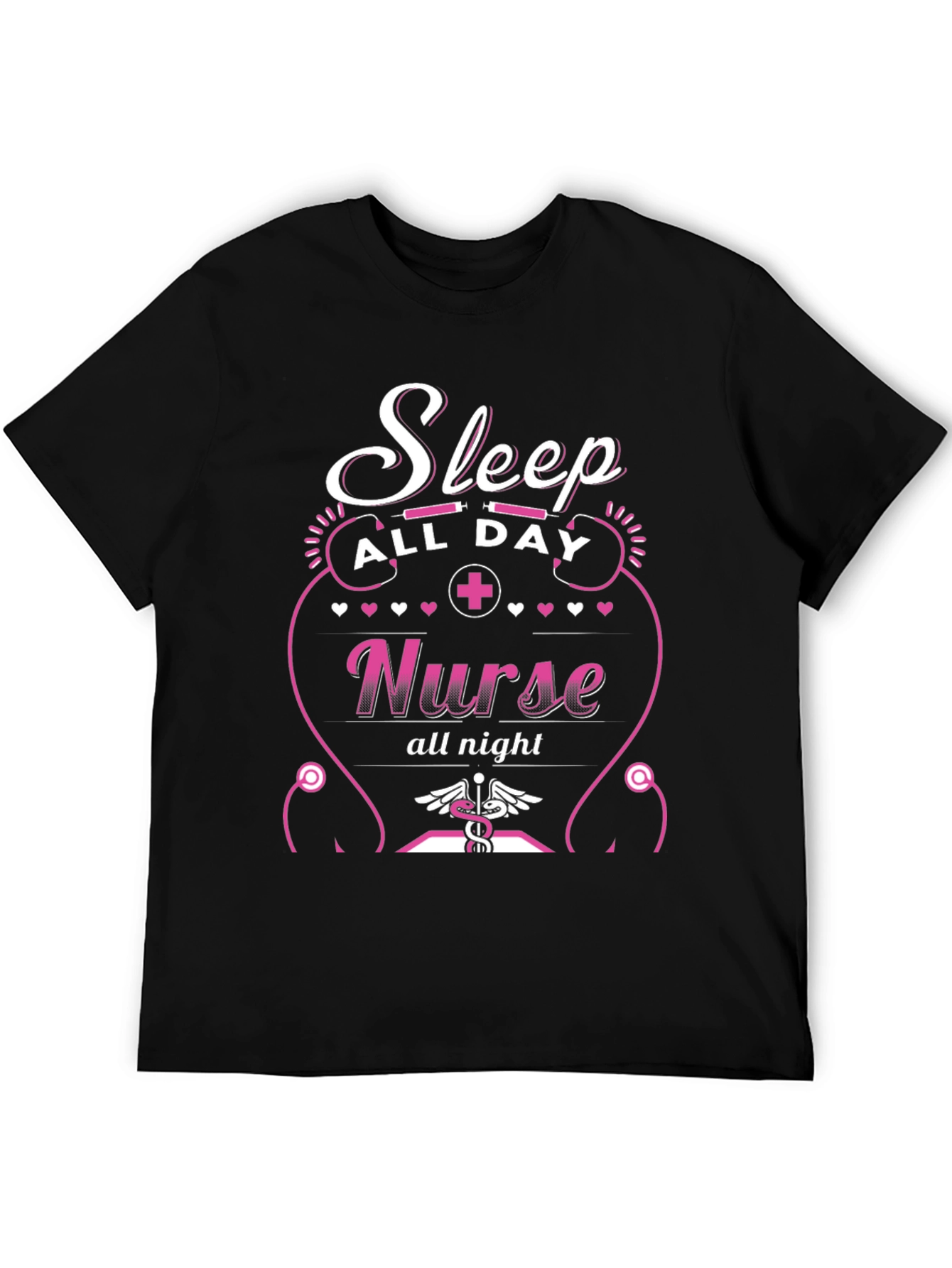 Black Sleep All Day Nurse T-Shirt view 5