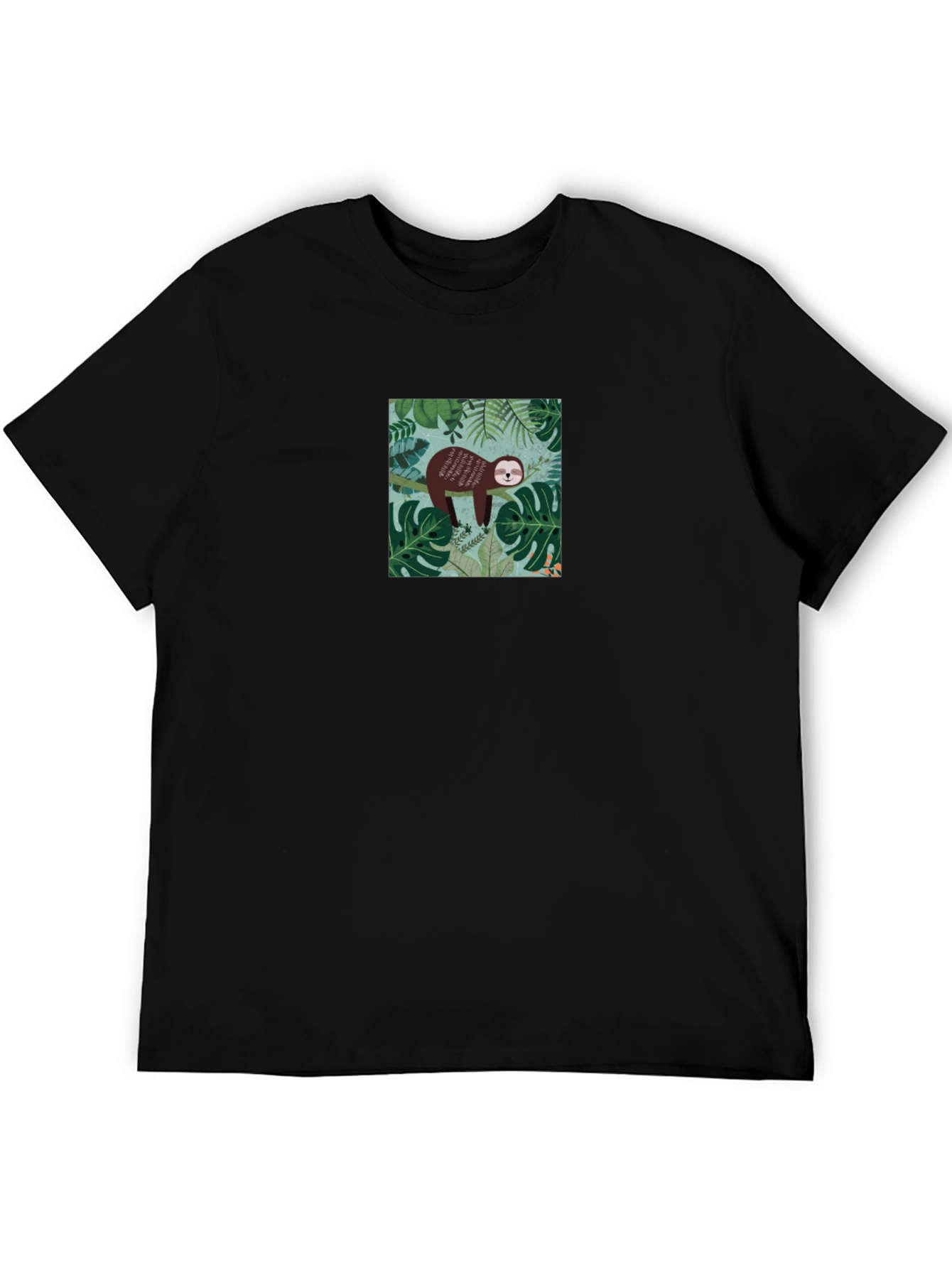 Black Sloth Graphic T-Shirt - Relaxed Jungle Vibes view 5