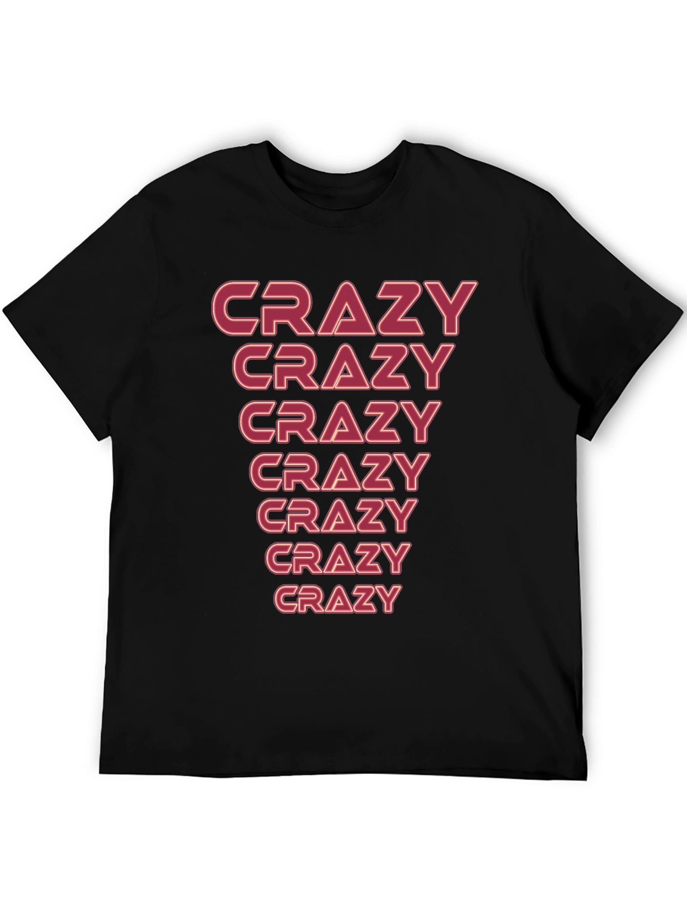 Black Crazy Graphic T-Shirt - Men's Black Tee view 5