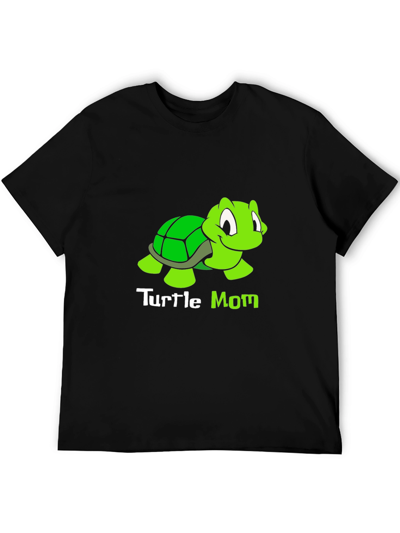 Black Turtle Mom T-Shirt - Cute Cartoon Turtle Design view 5