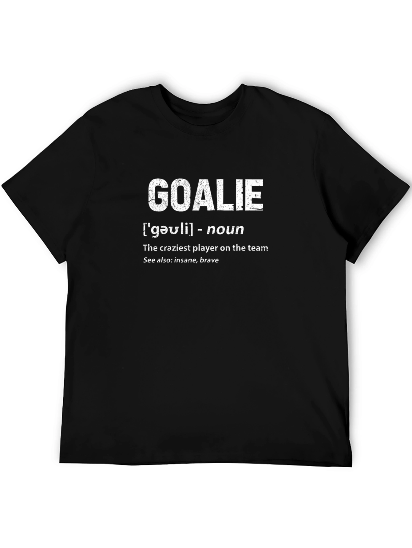 Black Goalie Definition T-Shirt - Ice Hockey Goalkeeper Tee view 5