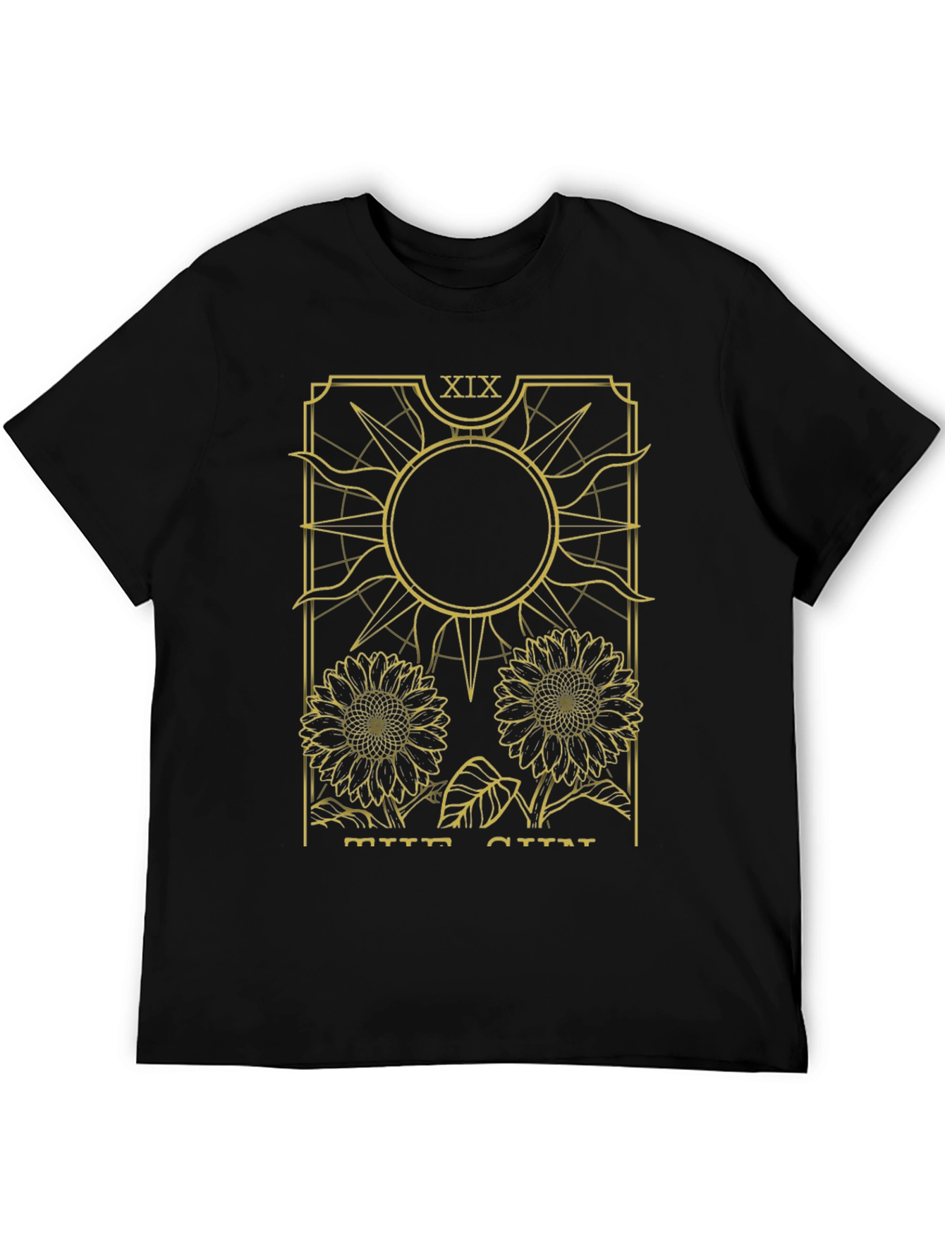 Black The Sun Tarot Card Graphic T-Shirt view 5