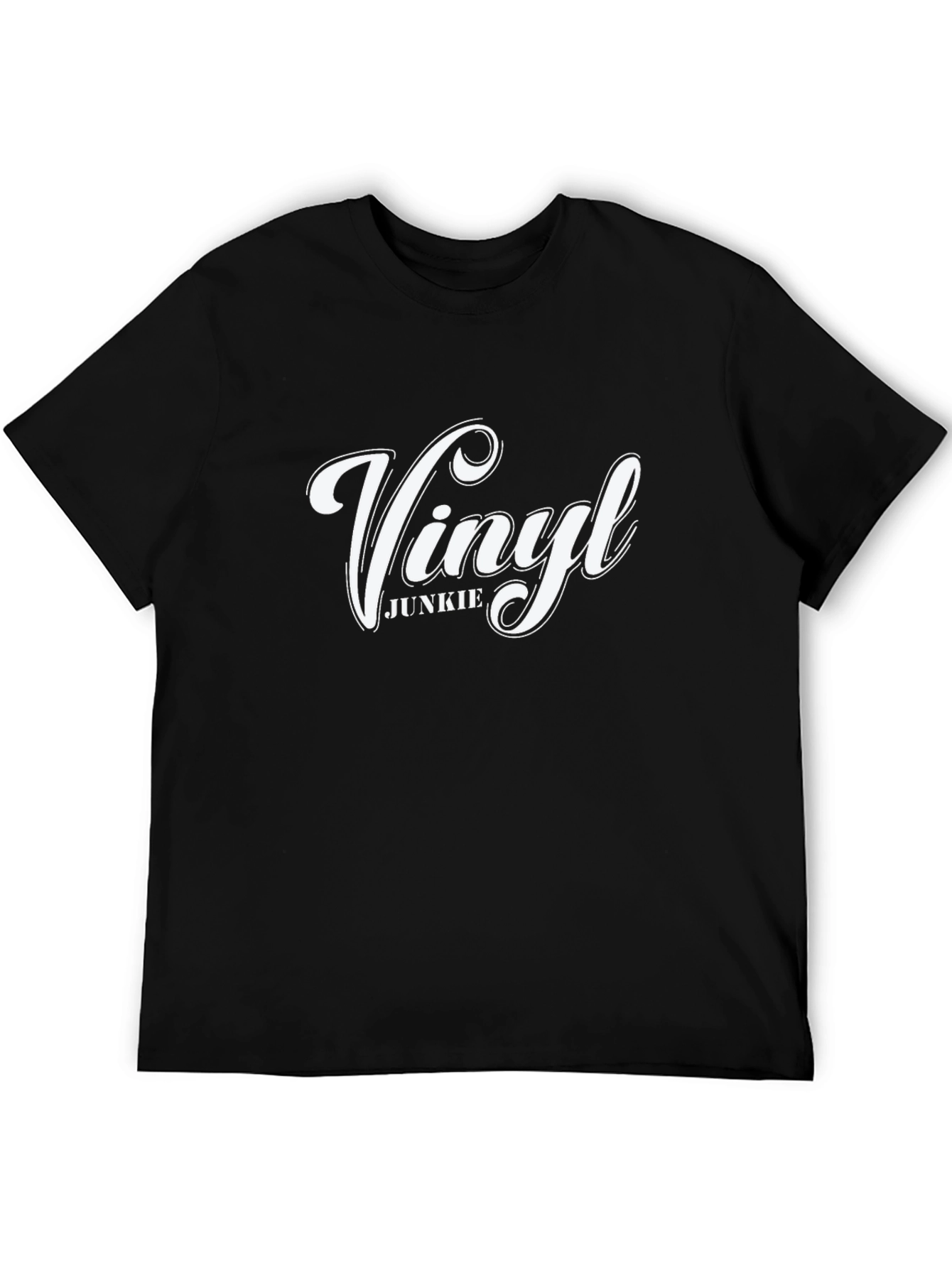 Black Vinyl Junkie Black T-Shirt view 5