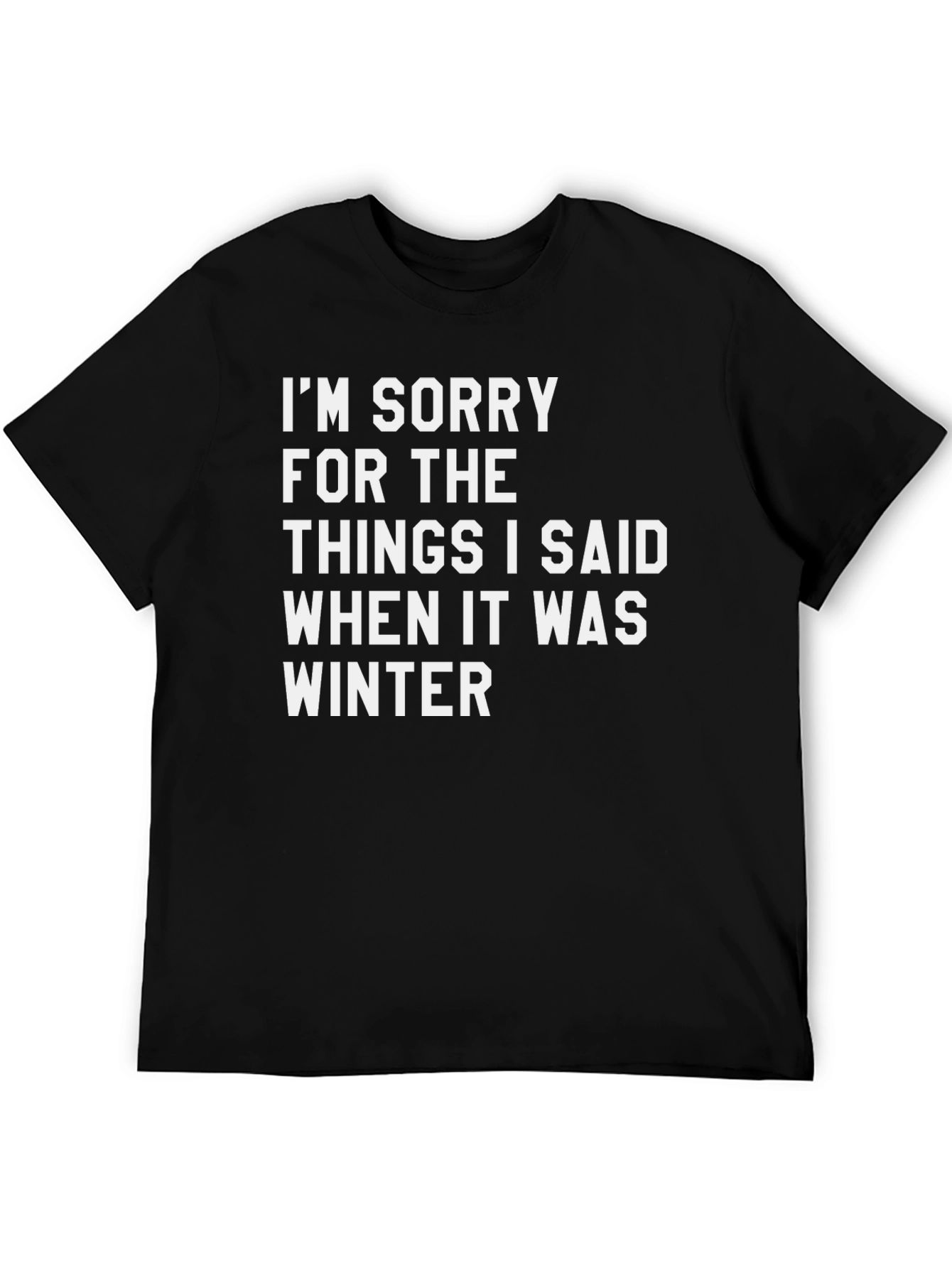 Black Funny Winter Apology T-Shirt view 5