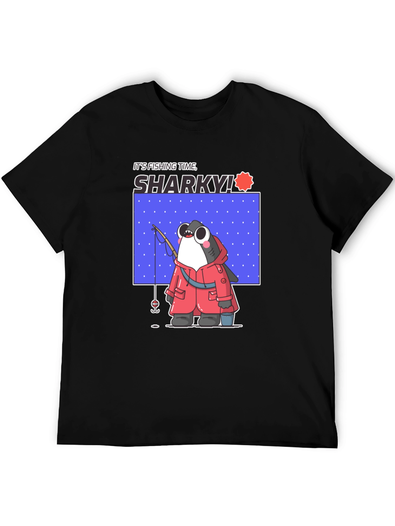 Black It's Fishing Time Sharky T-Shirt view 5