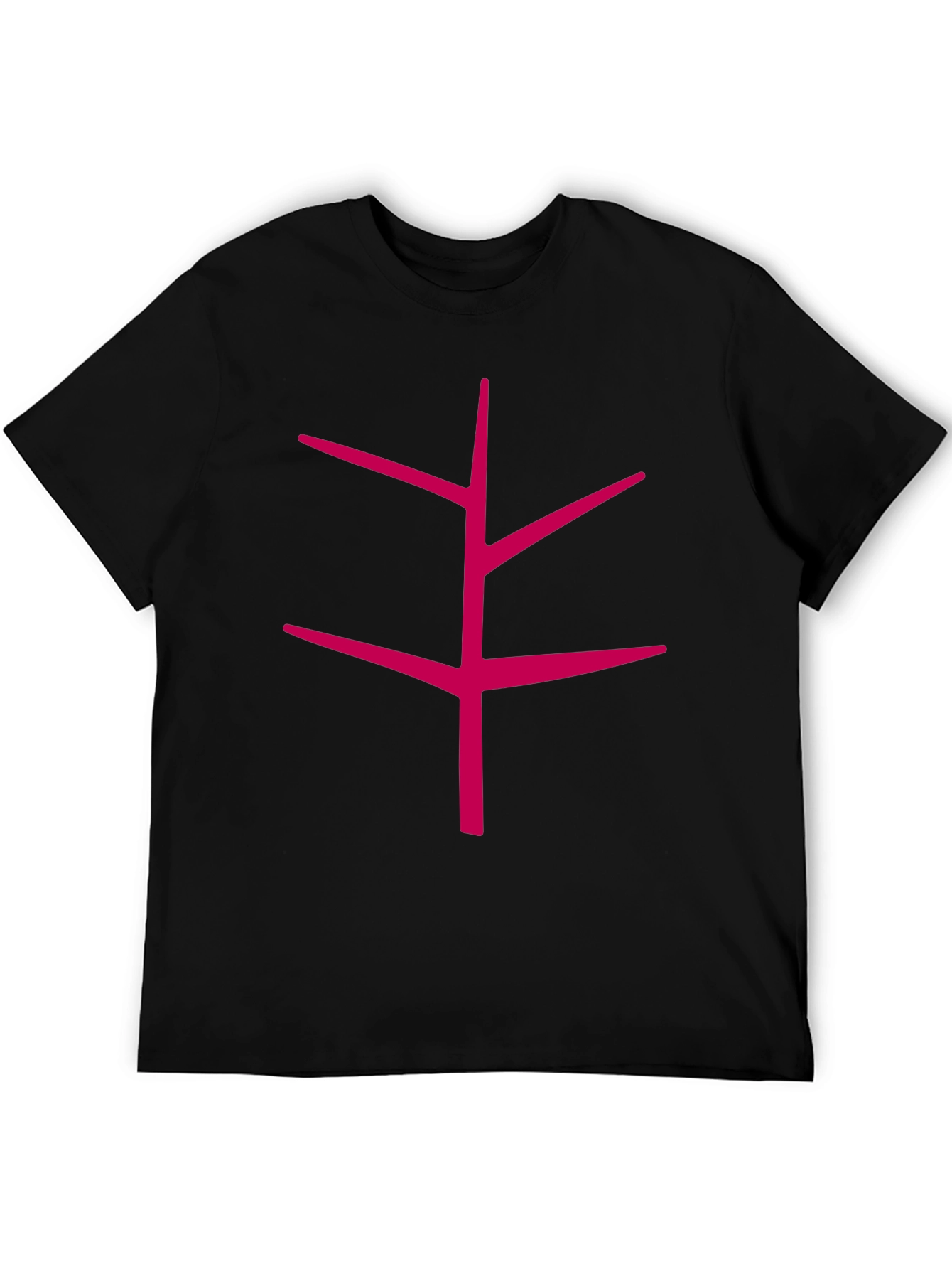 Black Modern Tree Branch Graphic Black T-Shirt view 5