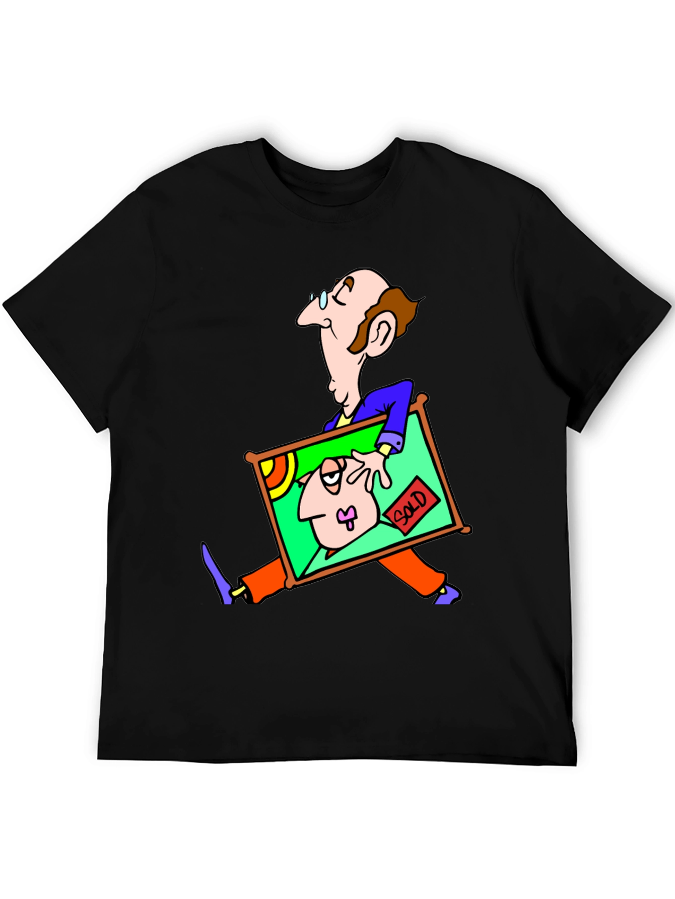 Black Cartoon Art T-Shirt - Whimsical Graphic Tee view 5