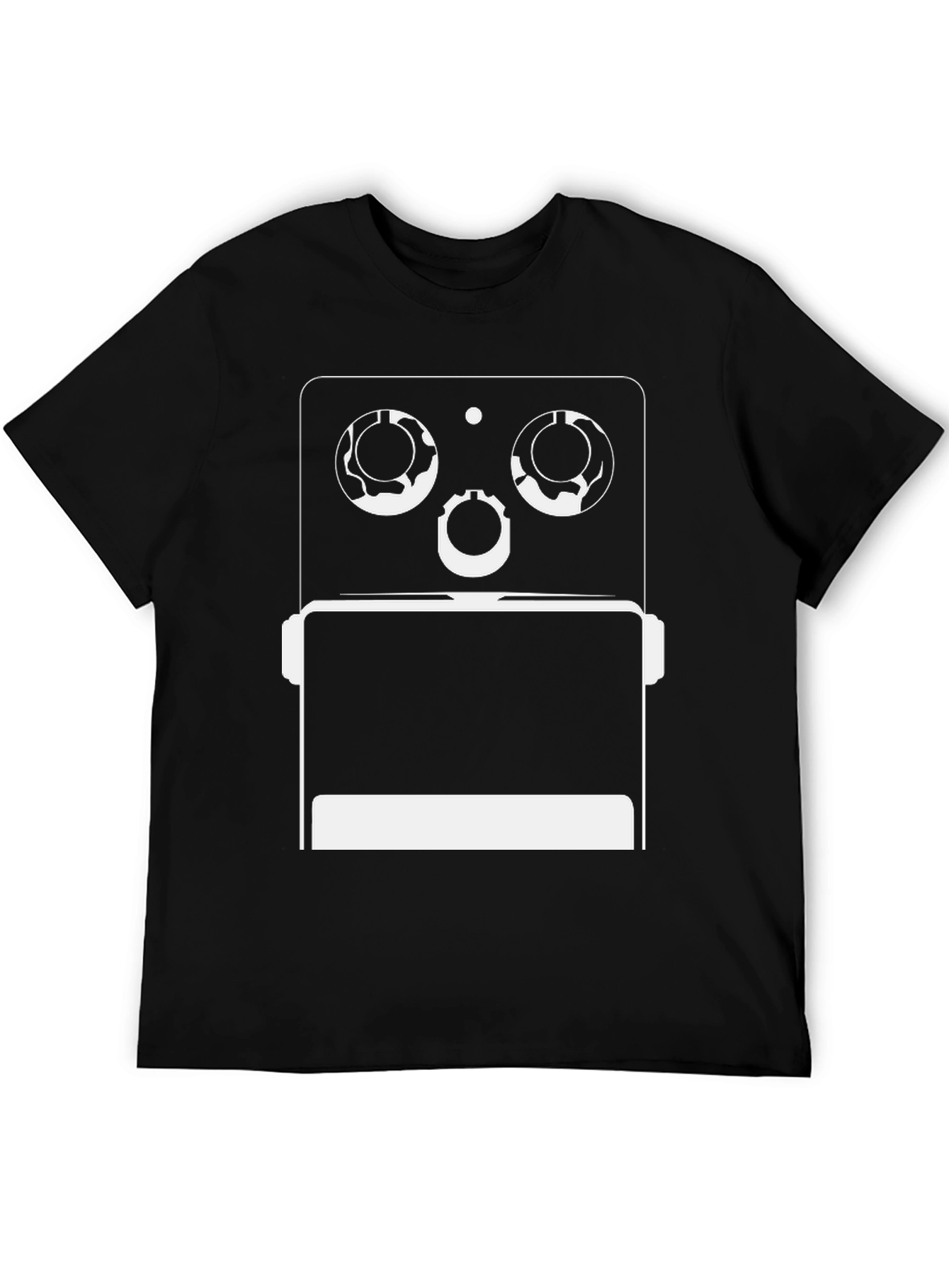 Black Geometric Robot Graphic Tee - Modern Style view 5