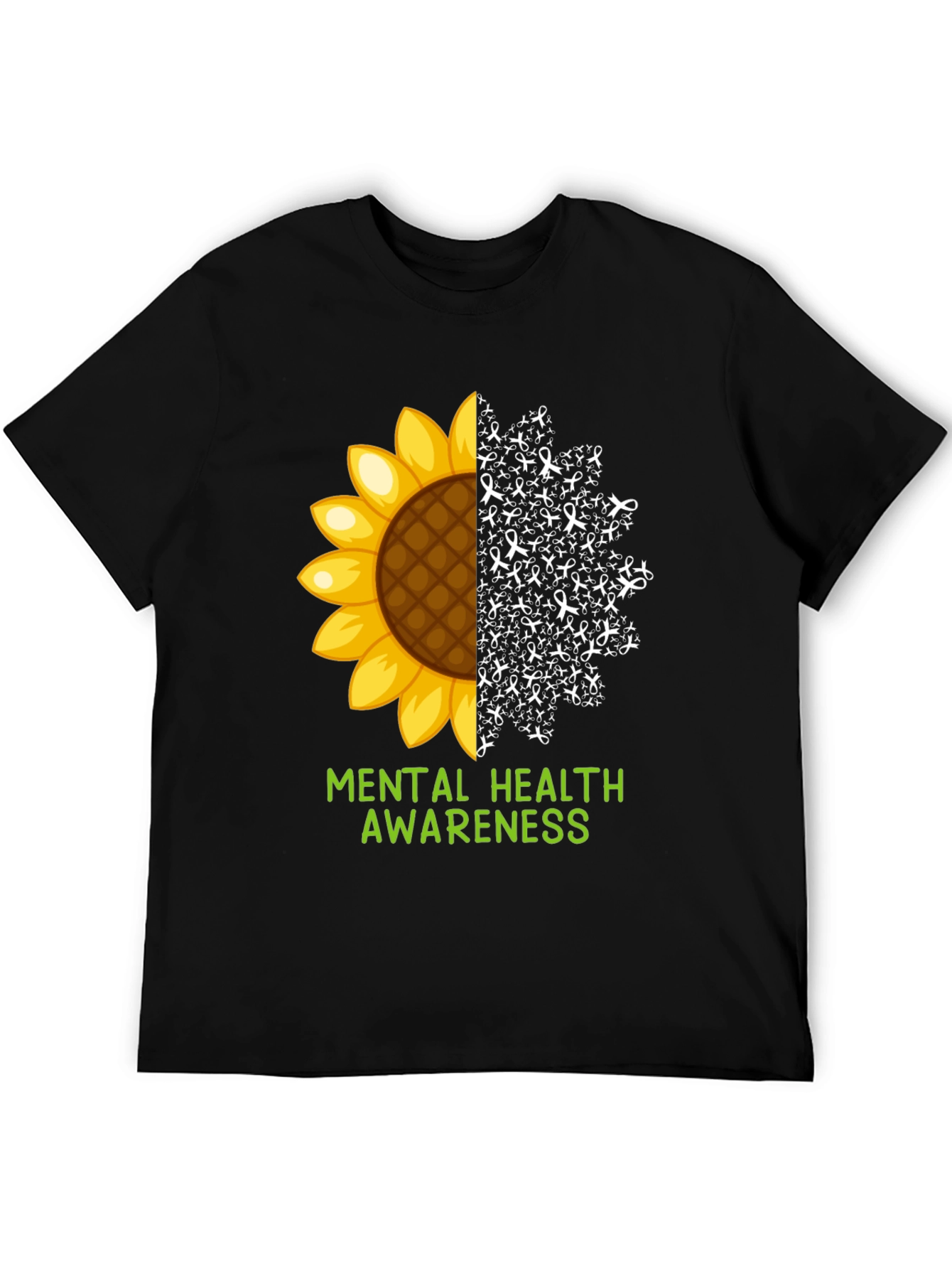 Black Mental Health Awareness Sunflower T-Shirt view 5
