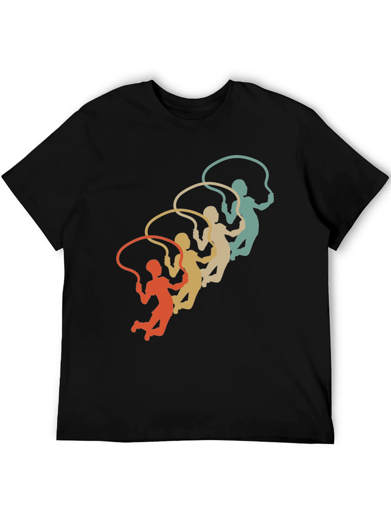 Black Retro Jumping Rope Silhouette Graphic Tee view 5