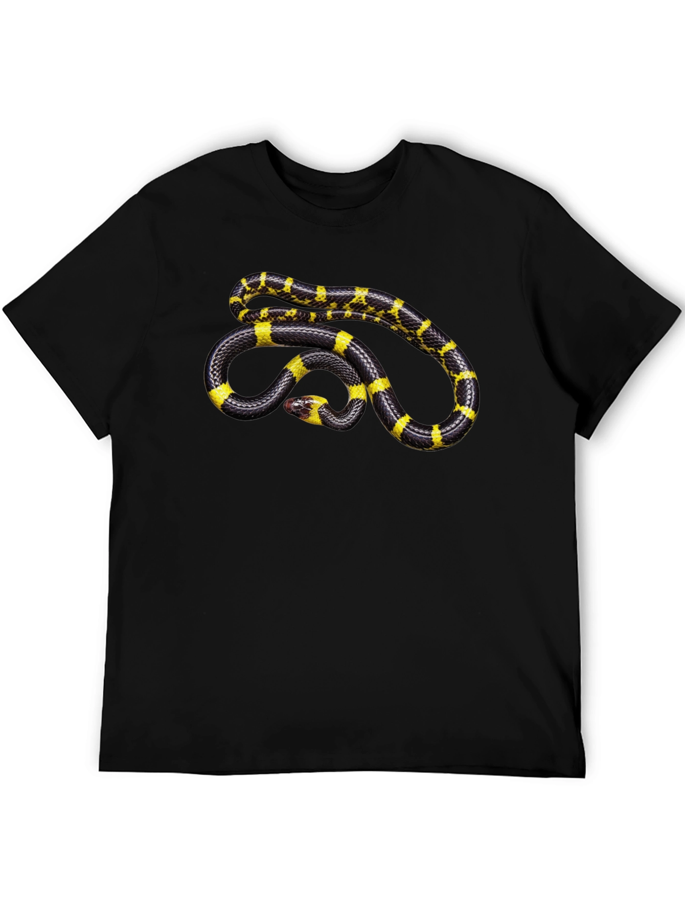 Black Snake Graphic T-Shirt - Black Cotton Tee view 5