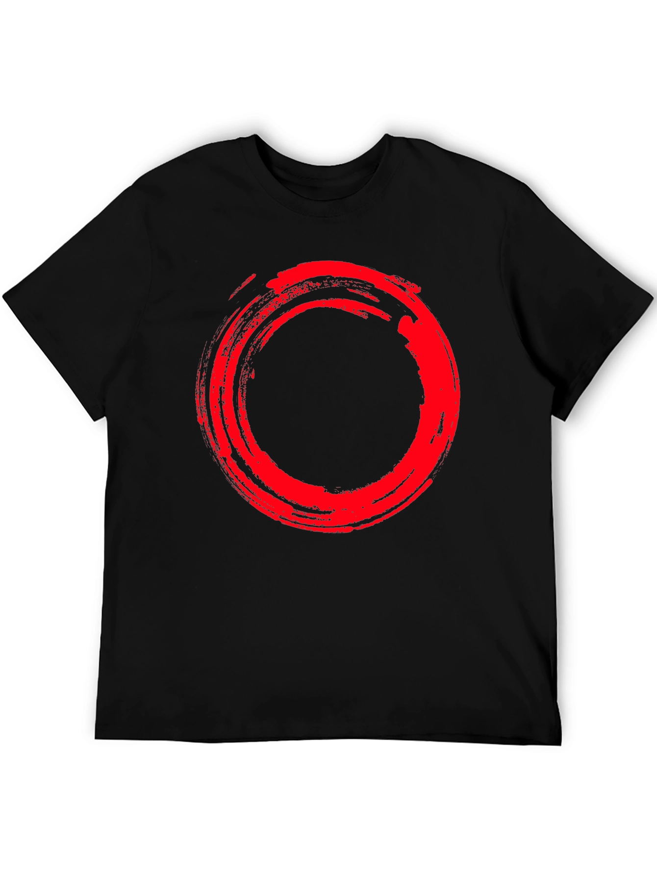 Enso Circle Graphic Tee - Stylish Red Brush Stroke Design - 5