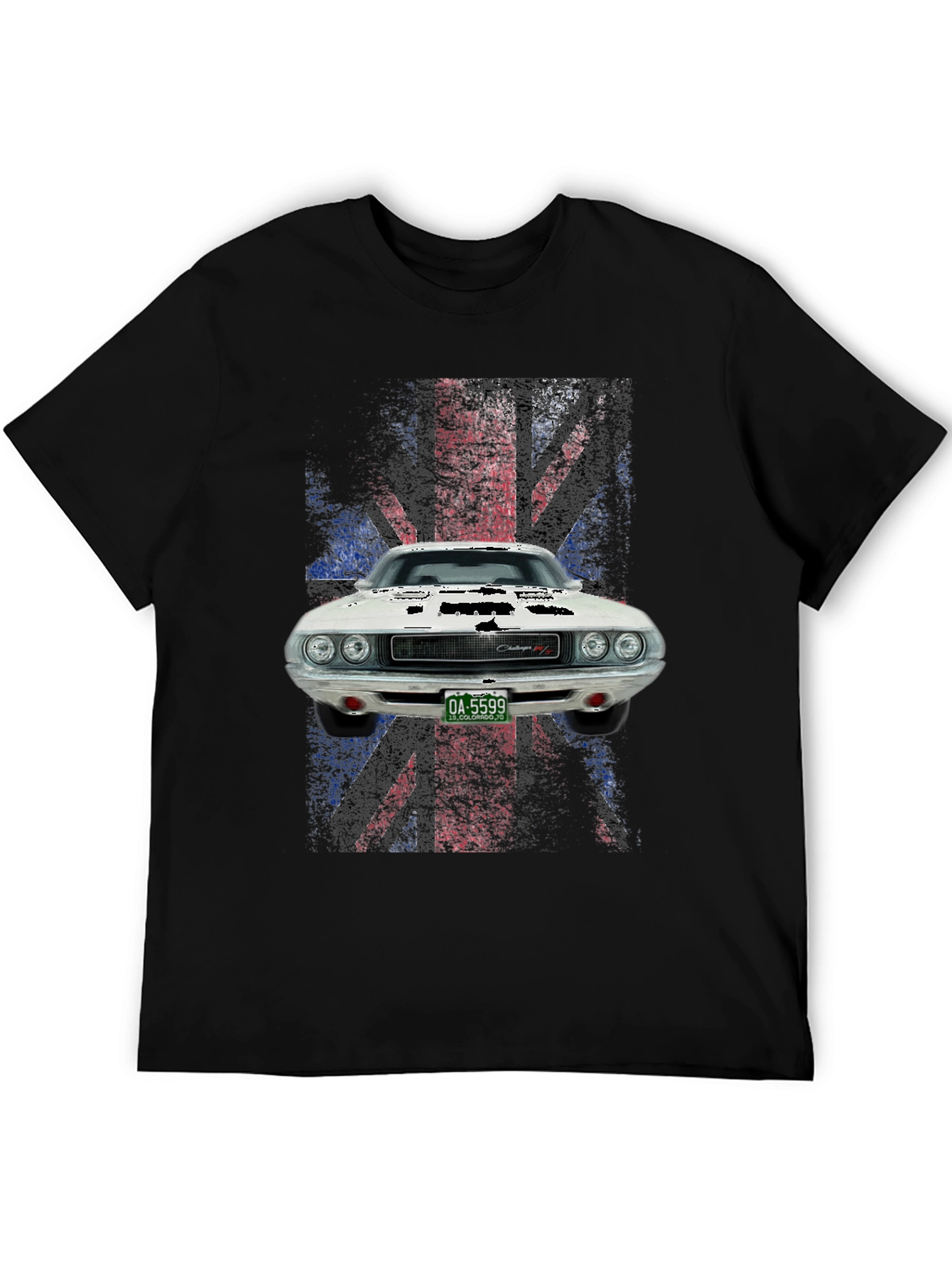 Black Vintage Muscle Car T-Shirt view 5