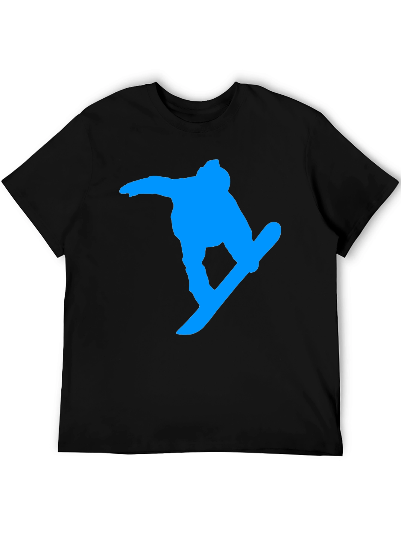 Black Snowboarder Graphic Tee - Black Cotton Blend view 5