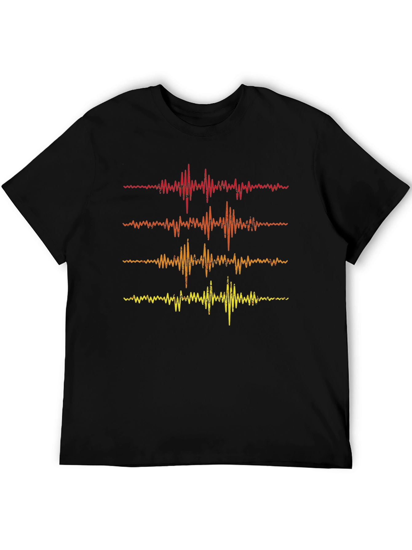 Black Retro Sound Wave Graphic Tee view 5