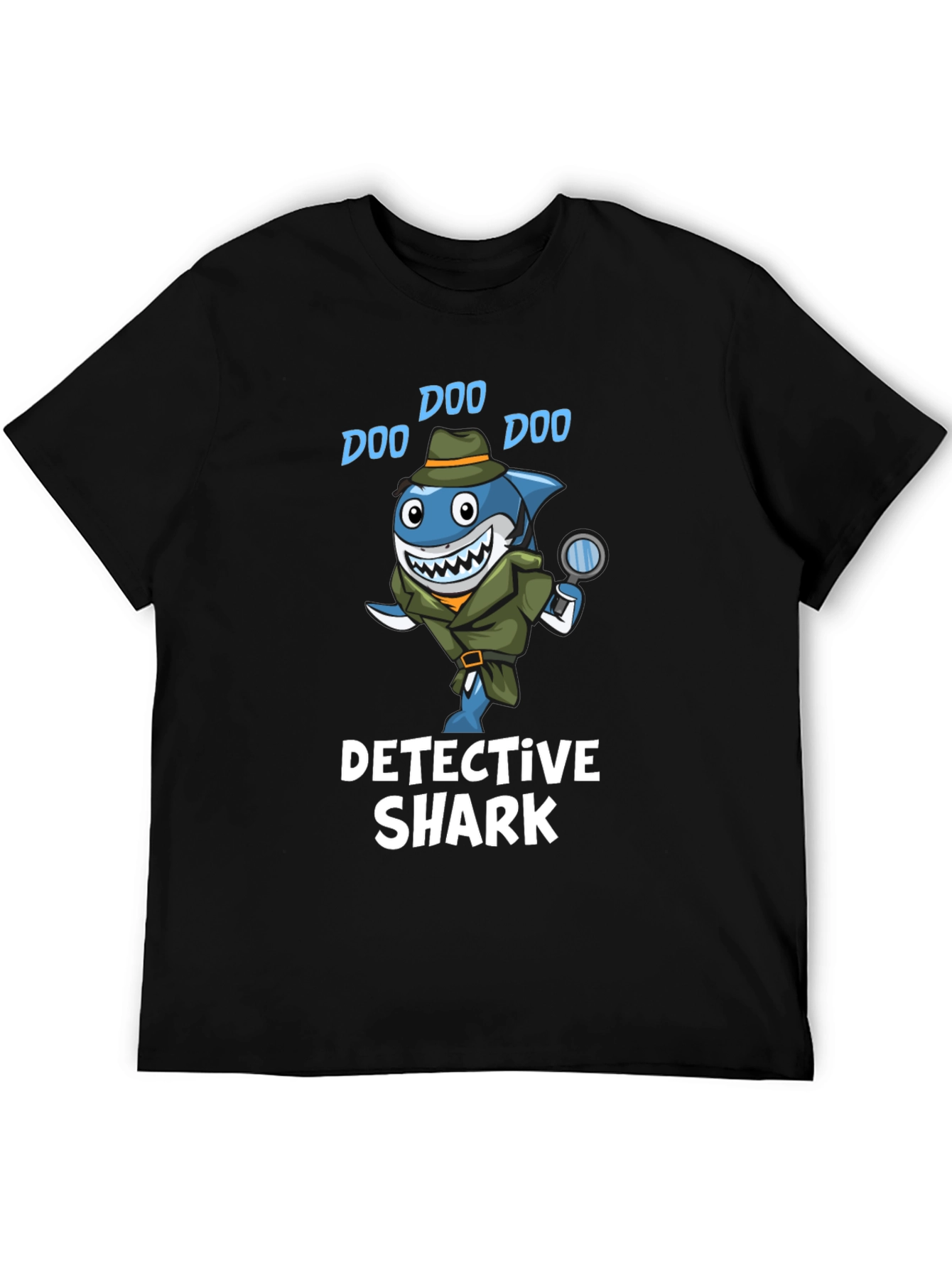 Black Detective Shark T-Shirt - Doo Doo! view 5