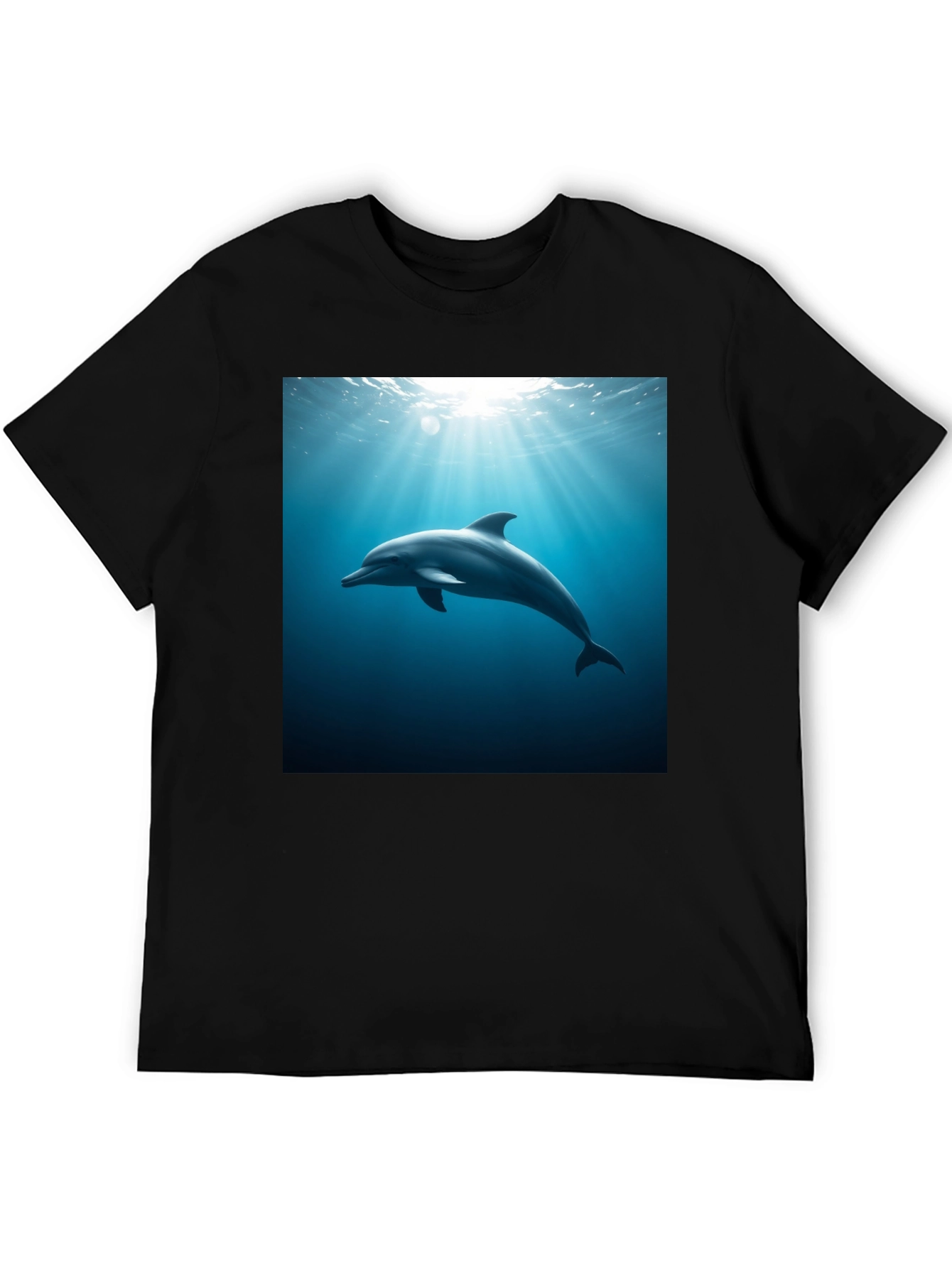 Black Dolphin Ocean Depths Graphic Tee - Black Cotton view 5
