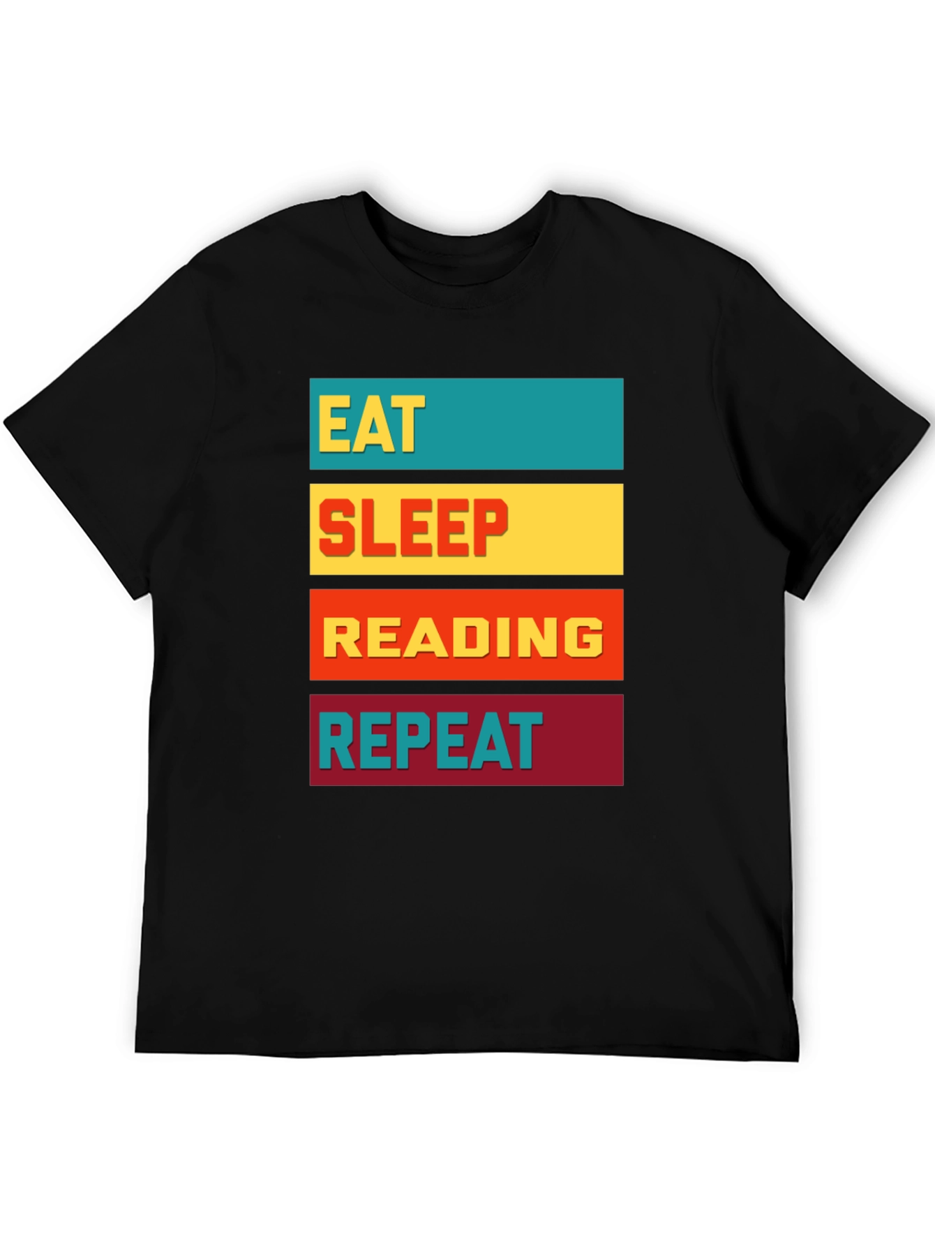 Black Eat Sleep Reading Repeat Graphic Tee view 5