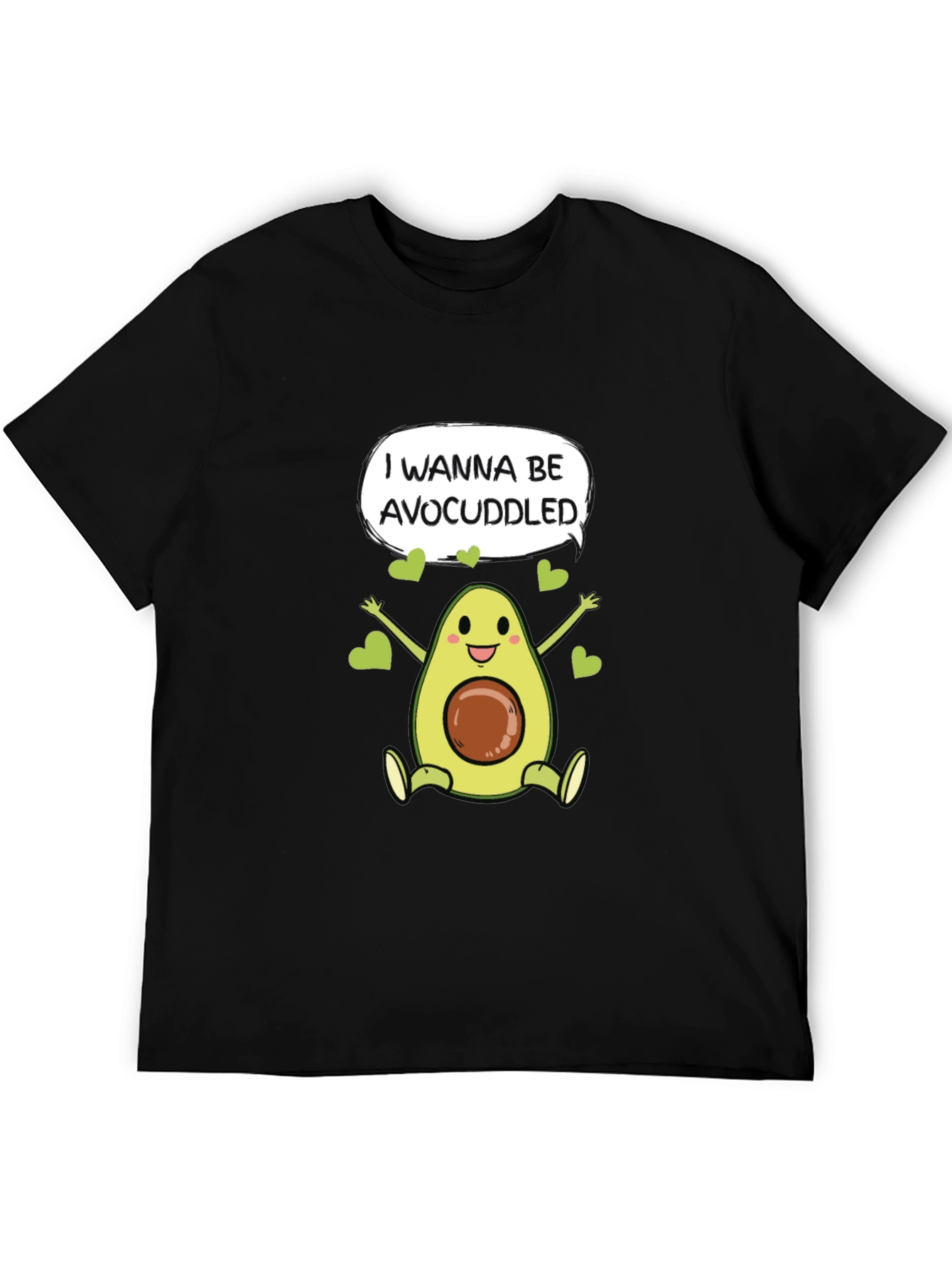 Black Avocuddled T-Shirt - Funny Avocado Graphic Tee view 5