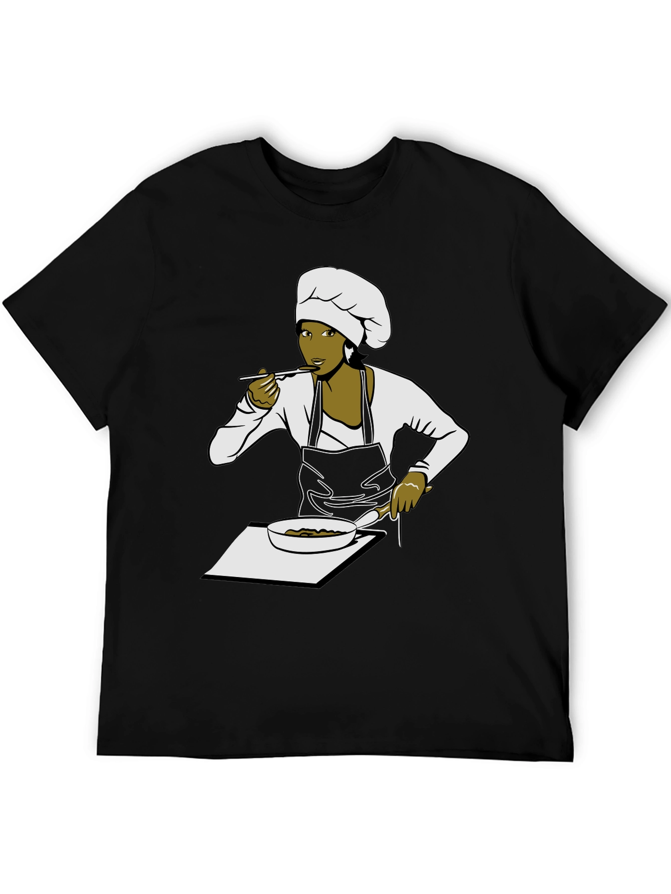 Black Chef Graphic T-Shirt - Unisex Cook Design Tee view 5