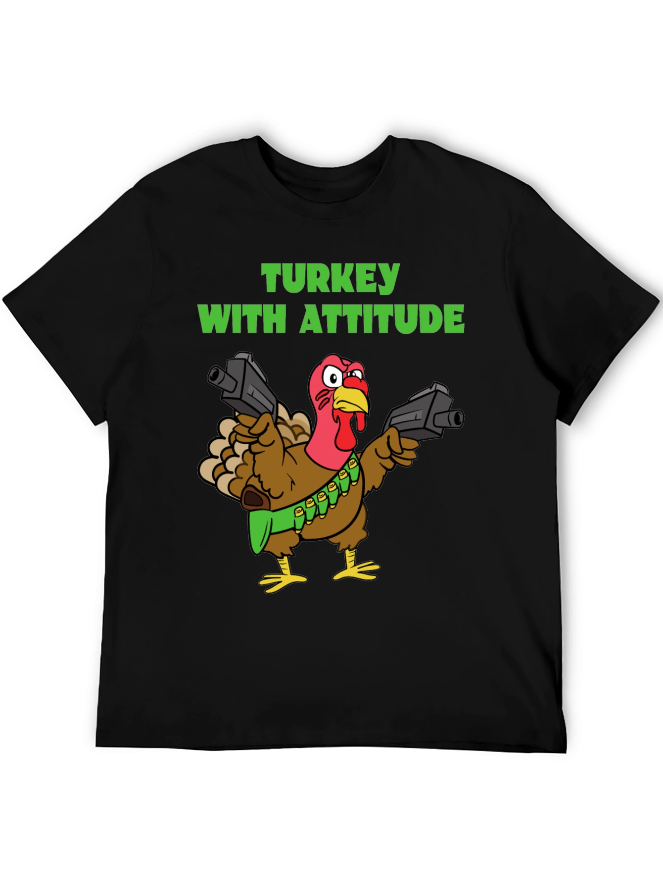 Black Turkey With Attitude Graphic T-Shirt view 5