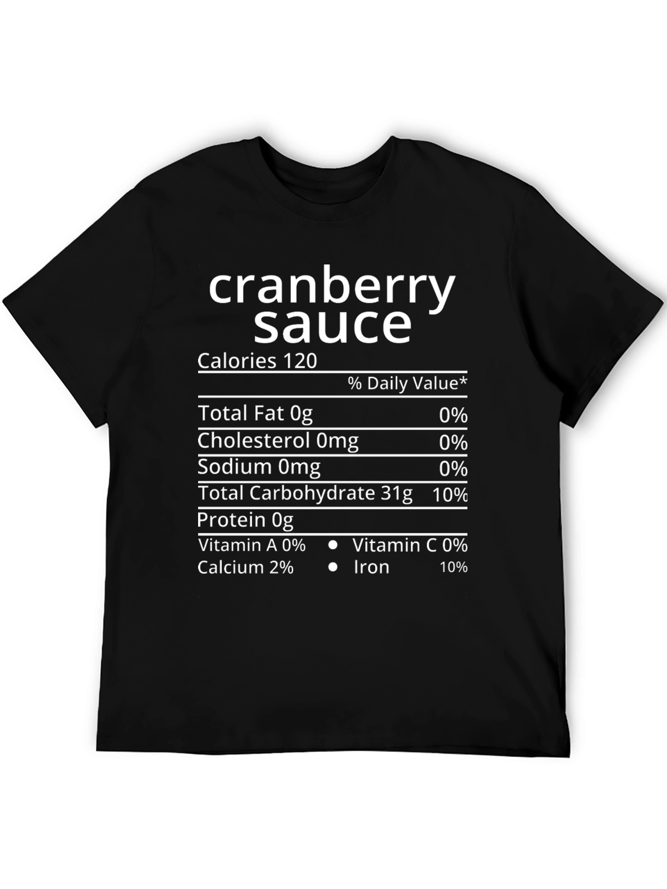 Black Cranberry Sauce Nutrition Facts Novelty T-Shirt view 5
