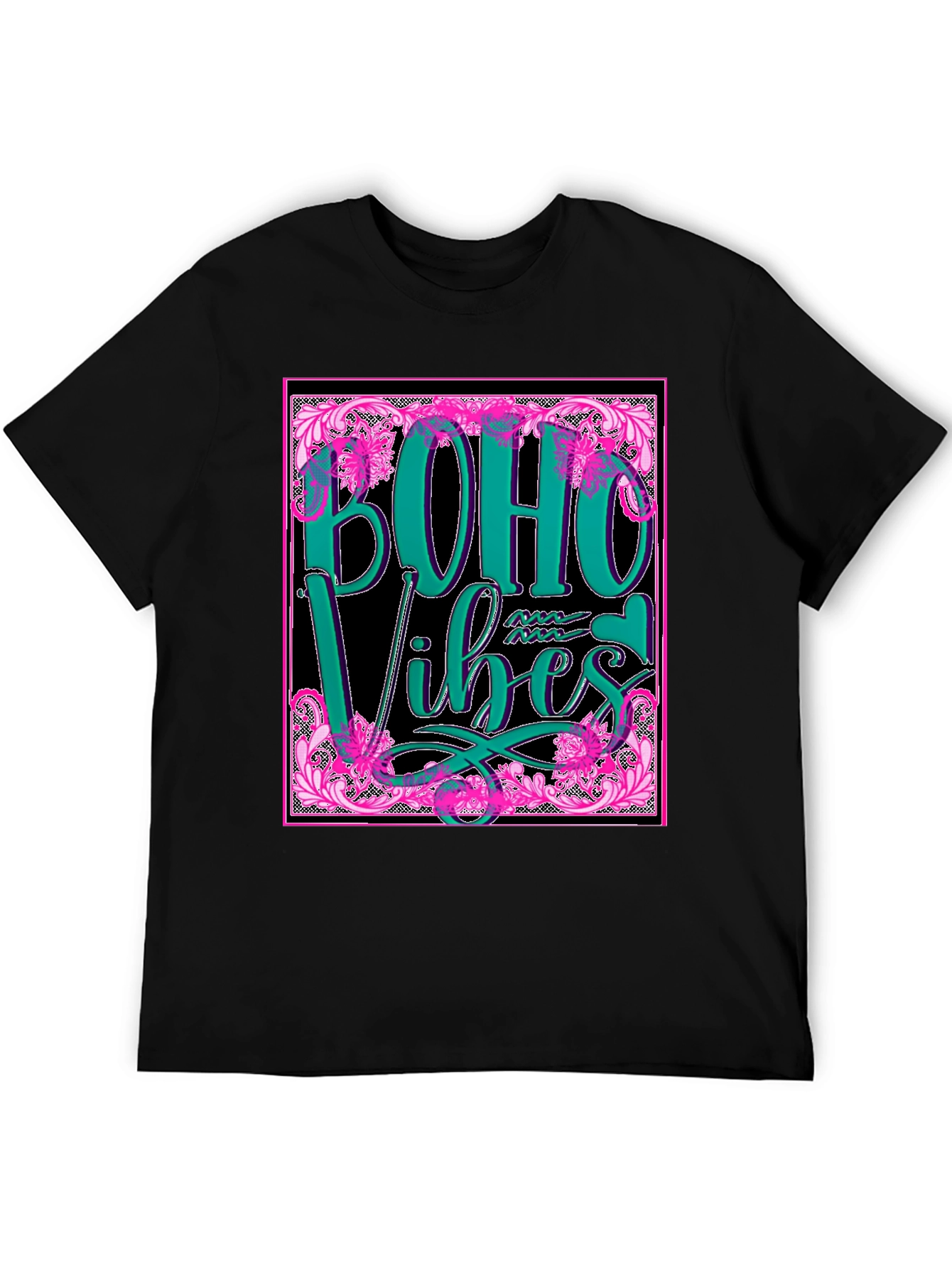 Black Boho Vibes Graphic Tee - Stylish & Trendy view 5