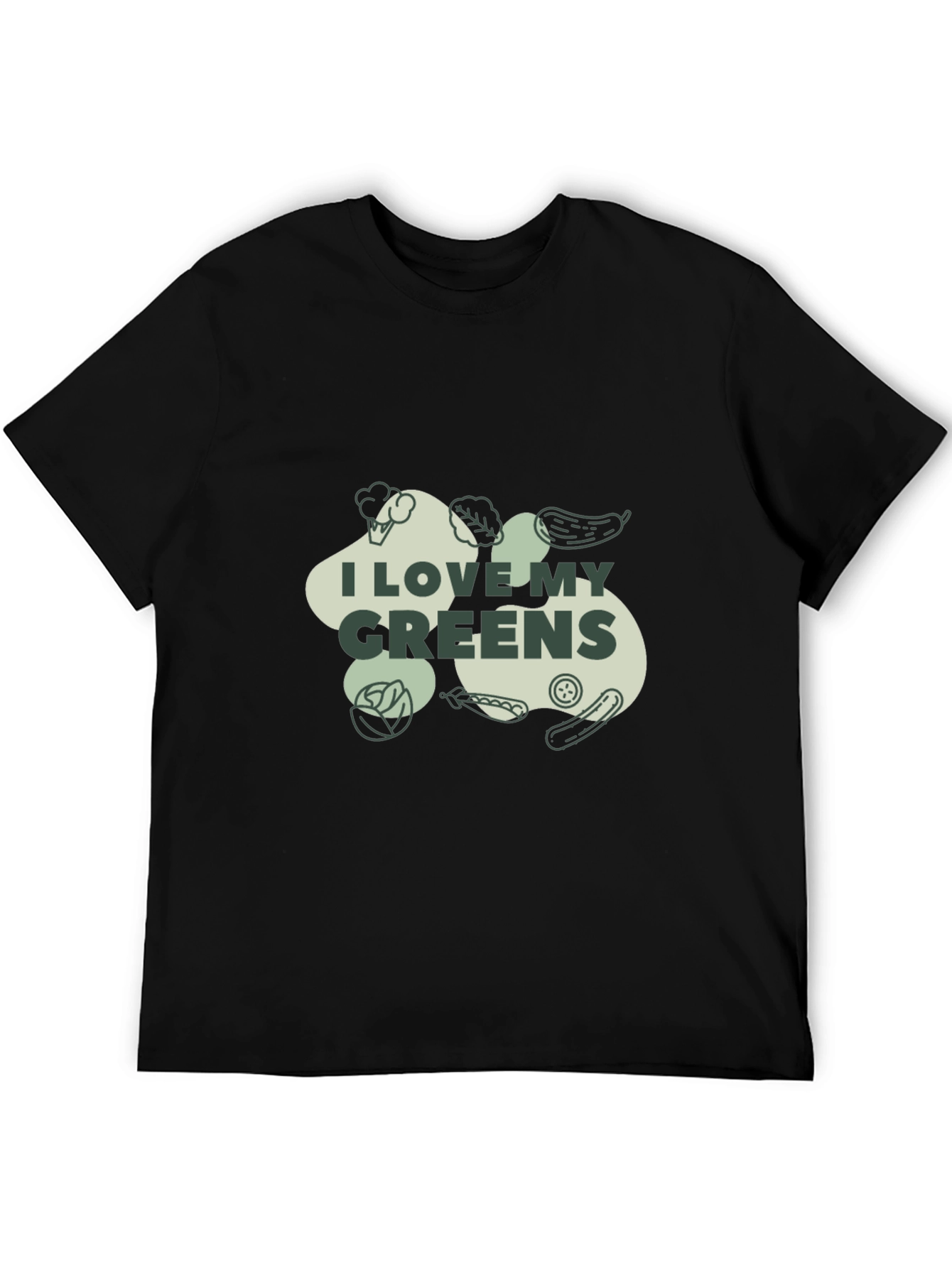 Black I Love My Greens Graphic Tee - Unisex Black T-Shirt view 5