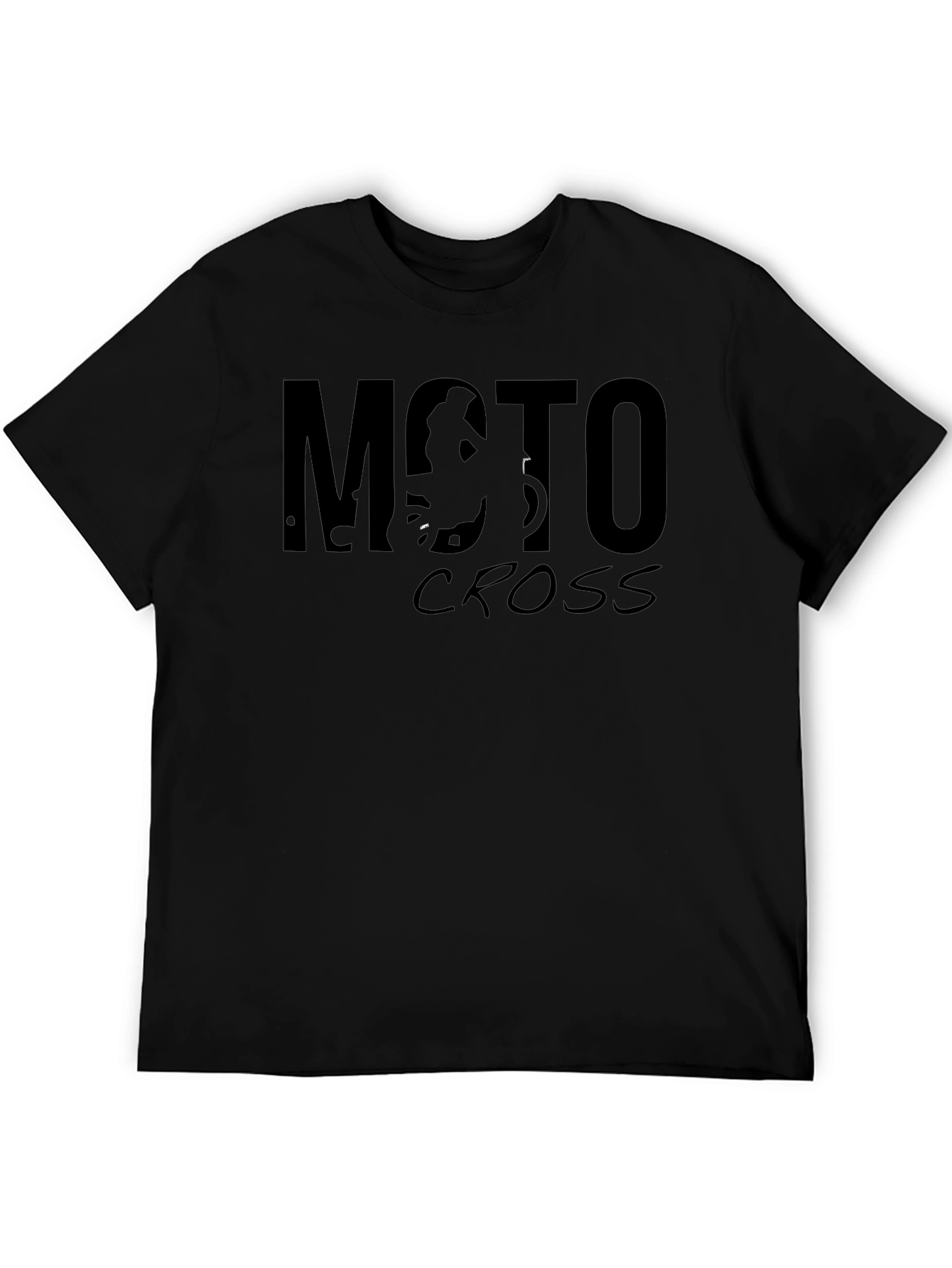 Black Moto Cross Graphic T-Shirt - Black view 5