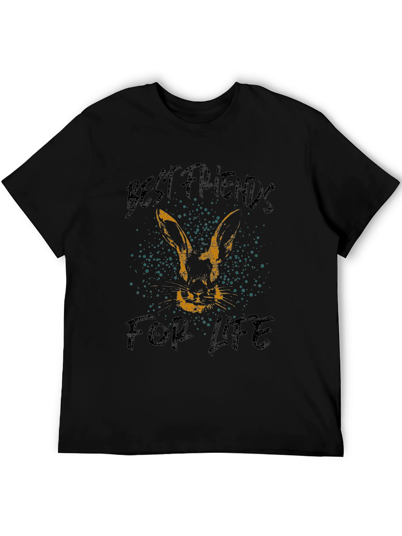 Black Best Friends For Life Rabbit Graphic Tee view 5