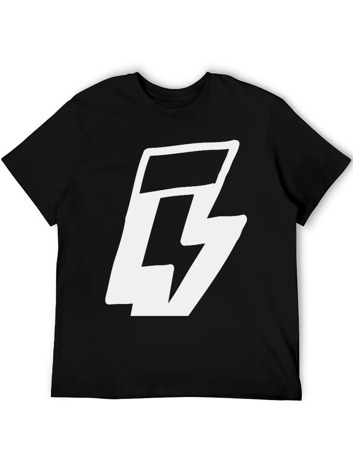 Black Bold Graphic Tee - Black T-Shirt with White Logo view 5