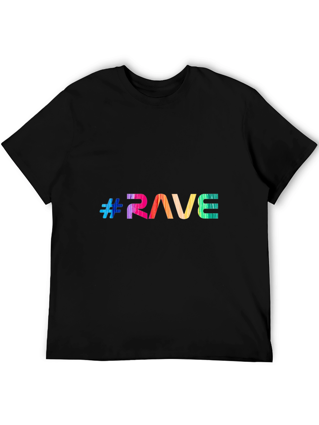 Black Rave Rainbow Graphic Tee - Festival Vibes view 5