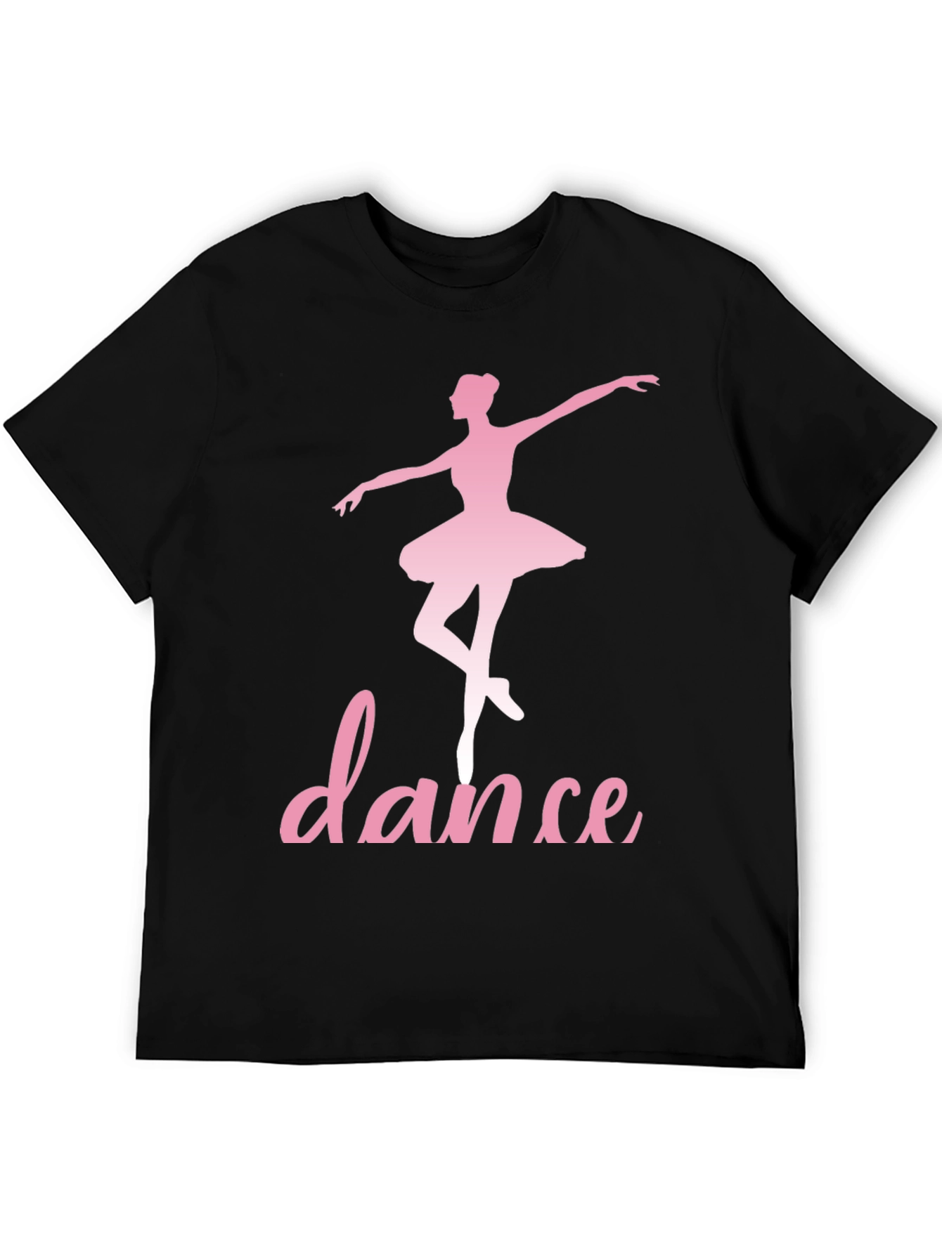 Black Dance Ballerina T-Shirt - Pink Design on Black view 5