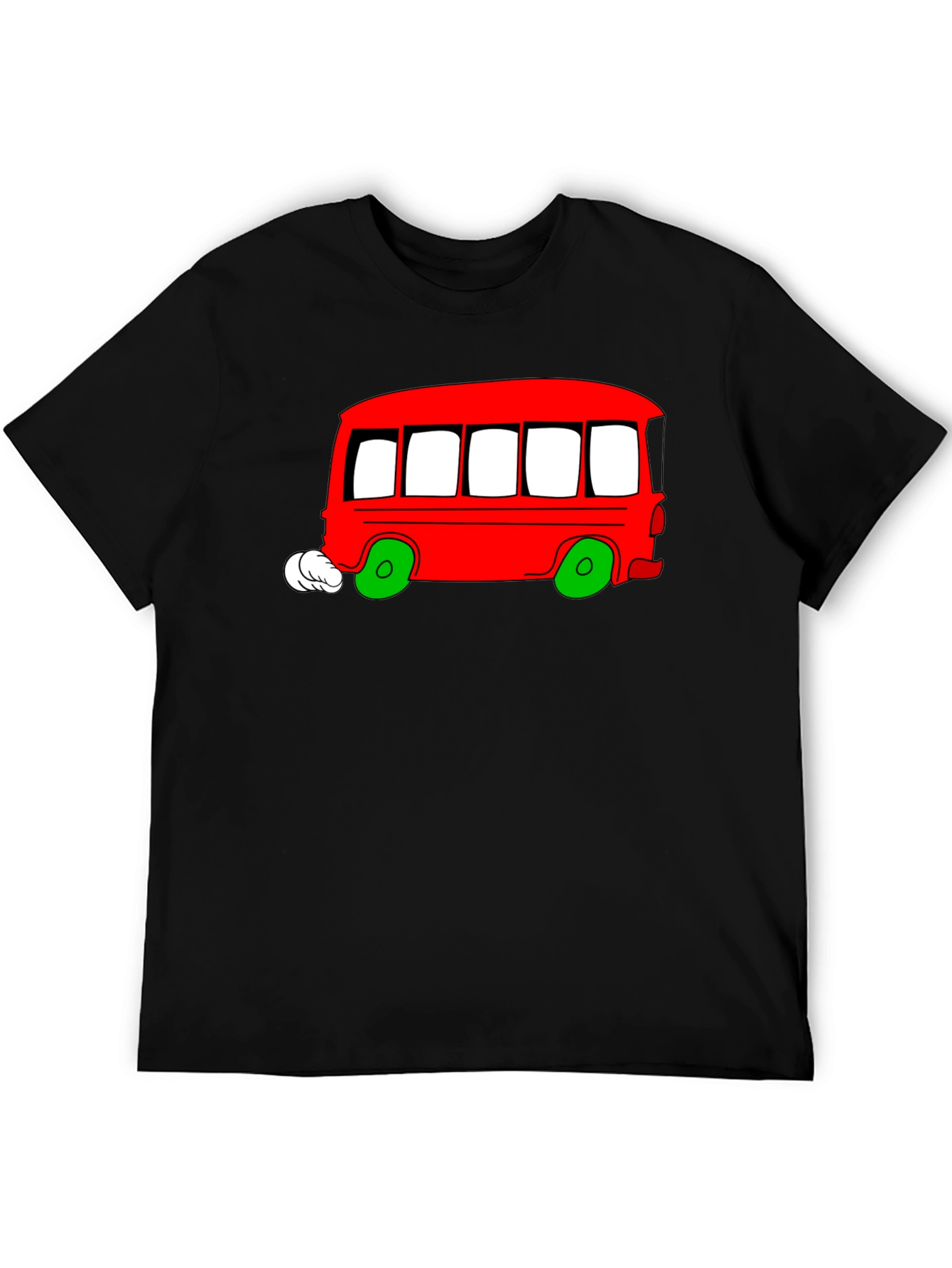 Black Cartoon Bus Graphic T-Shirt view 5