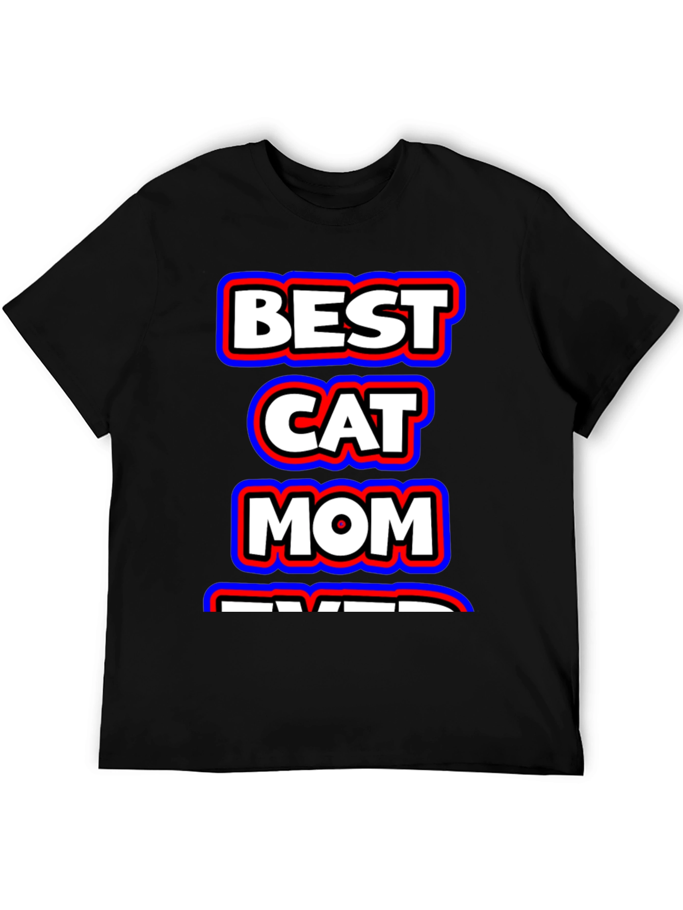 Black Best Cat Mom Ever Black Graphic T-Shirt view 5