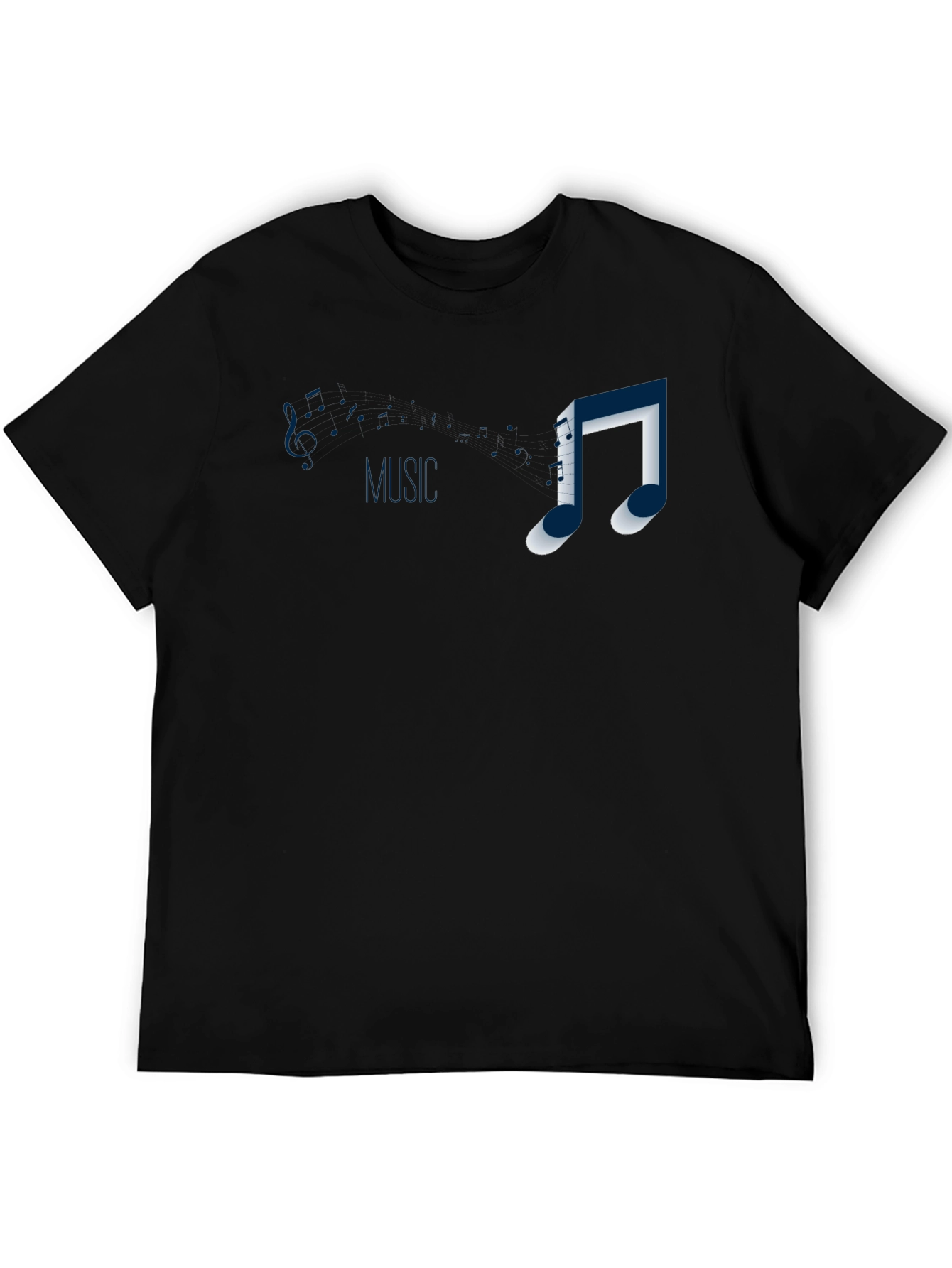 Black Music Note Graphic T-Shirt - Casual Style view 5