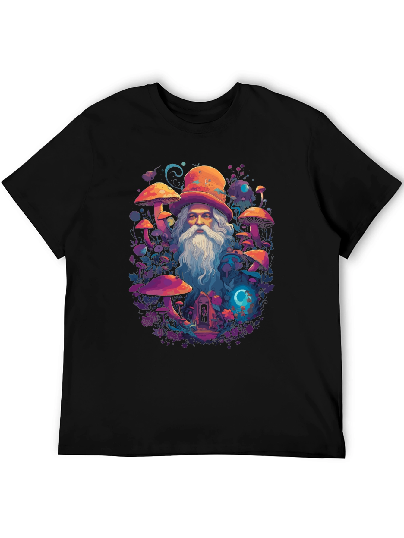 Black Wizard Mushroom Graphic Tee view 5