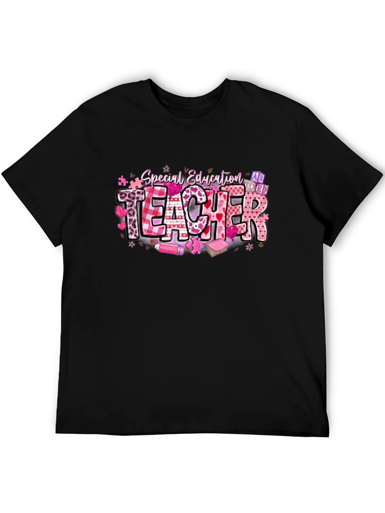 Black Special Education Teacher T-Shirt view 5
