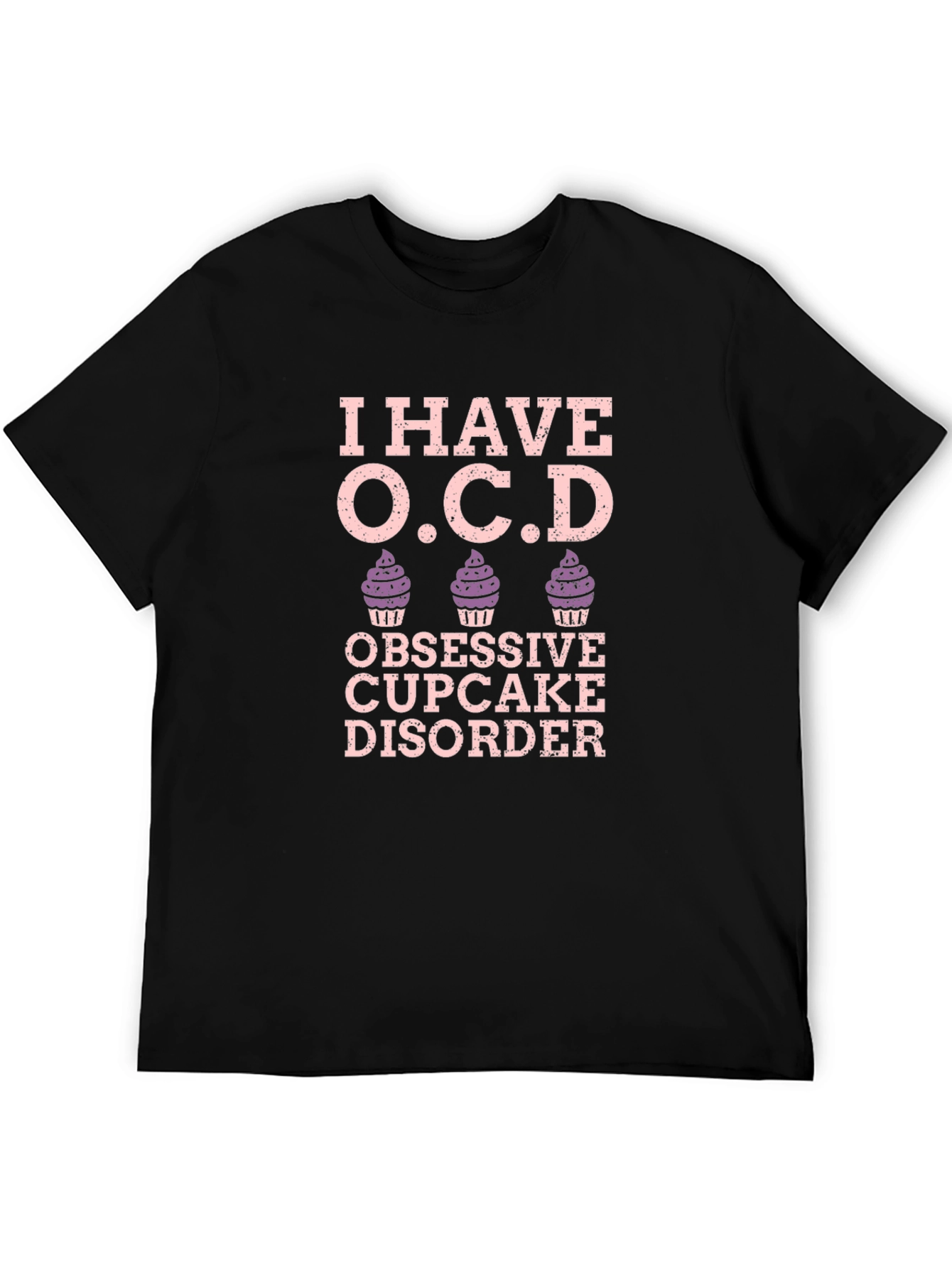 Black Obsessive Cupcake Disorder T-Shirt view 5