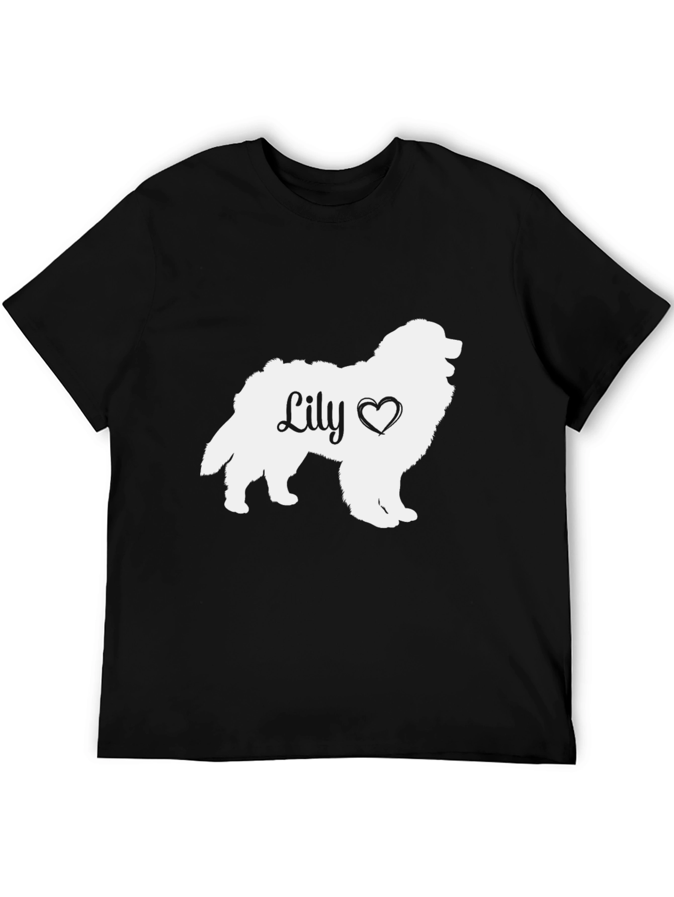 Black Lily Dog Silhouette T-Shirt - Pet Lover Tee view 5