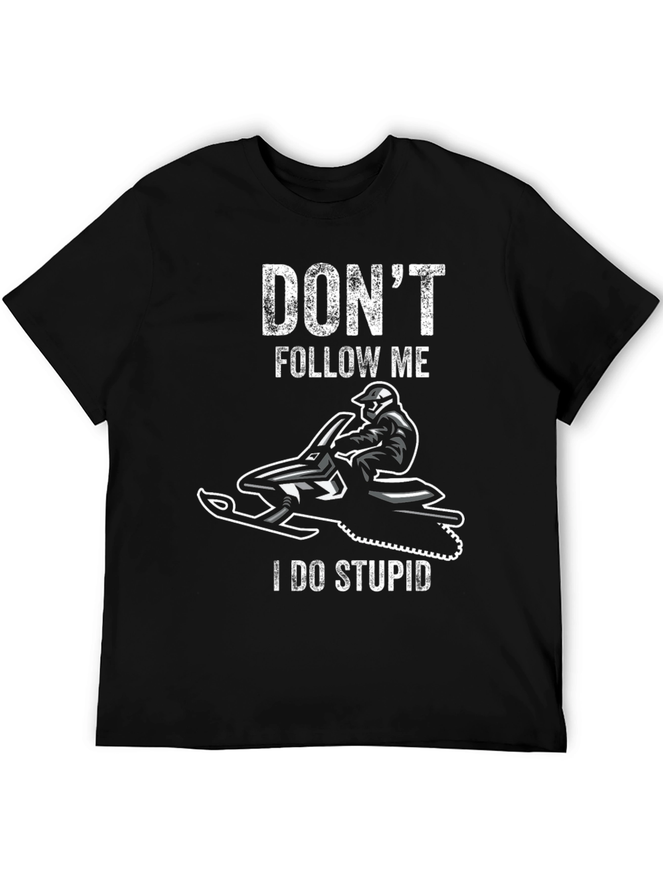 Black Don't Follow Me I Do Stupid T-Shirt view 5