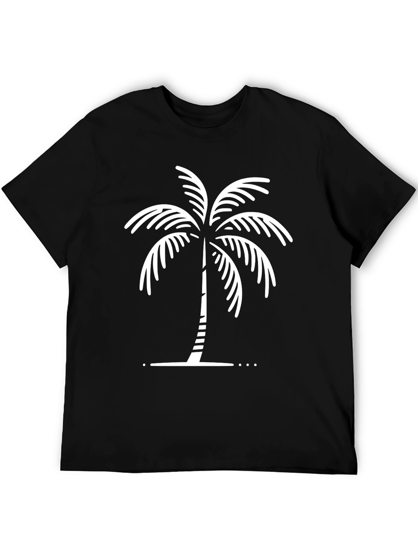 Black Palm Tree Graphic Tee - Relaxed Fit Cotton Shirt view 5