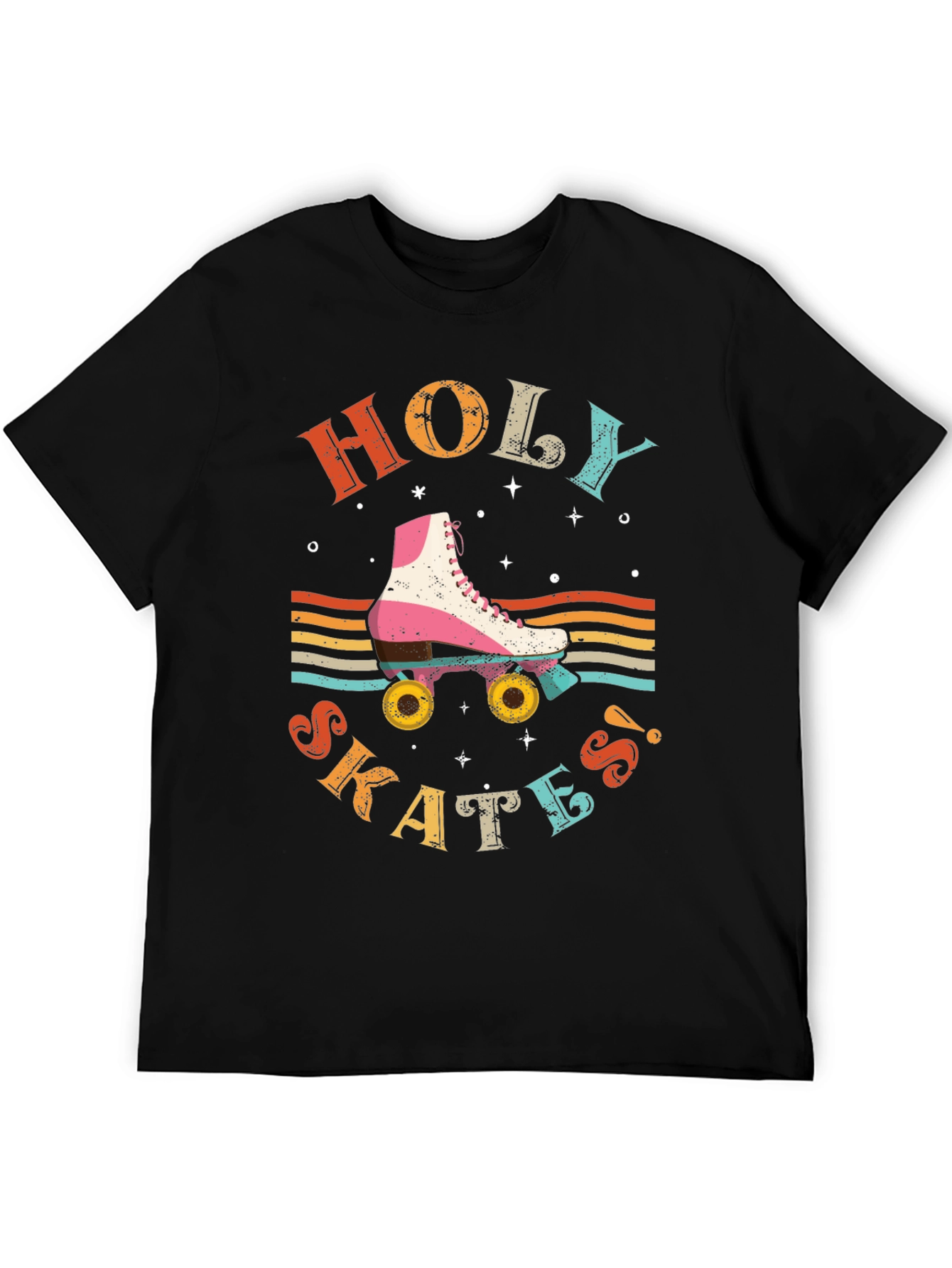 Black Retro Holy Skates Graphic T-Shirt view 5