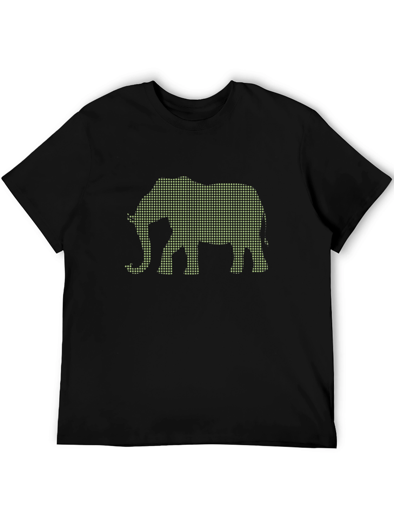 Black Elephant Dot Matrix Graphic Tee - Black Crew Neck view 5