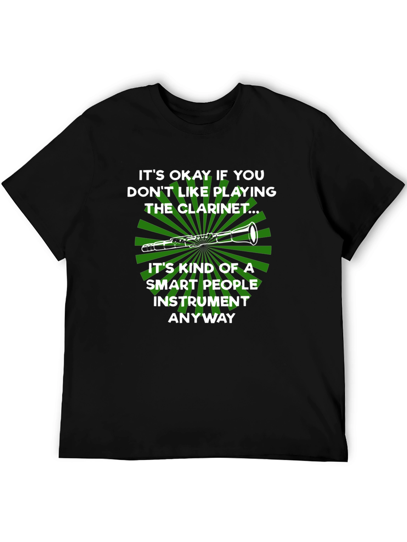 Black Funny Clarinet Player T-Shirt: Smart People Instrument view 5
