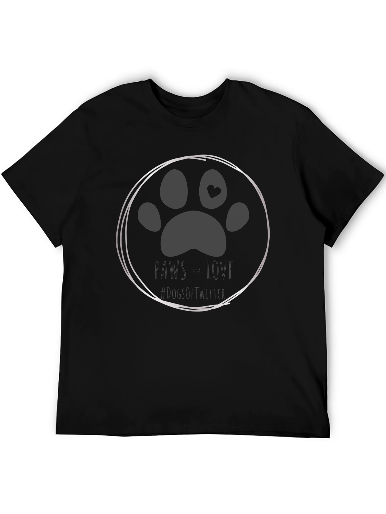 Black Paws Love Dog T-Shirt - Soft Cotton Tee view 5