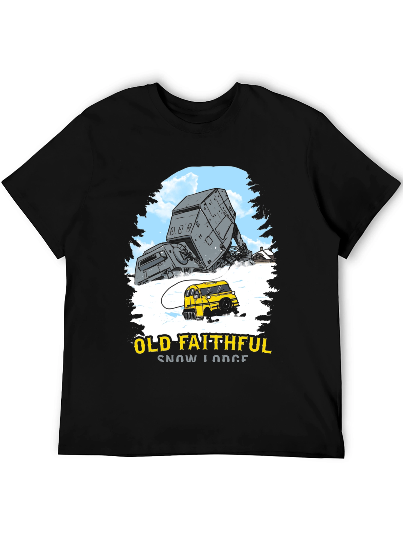Black Old Faithful Snow Lodge Graphic Tee view 5