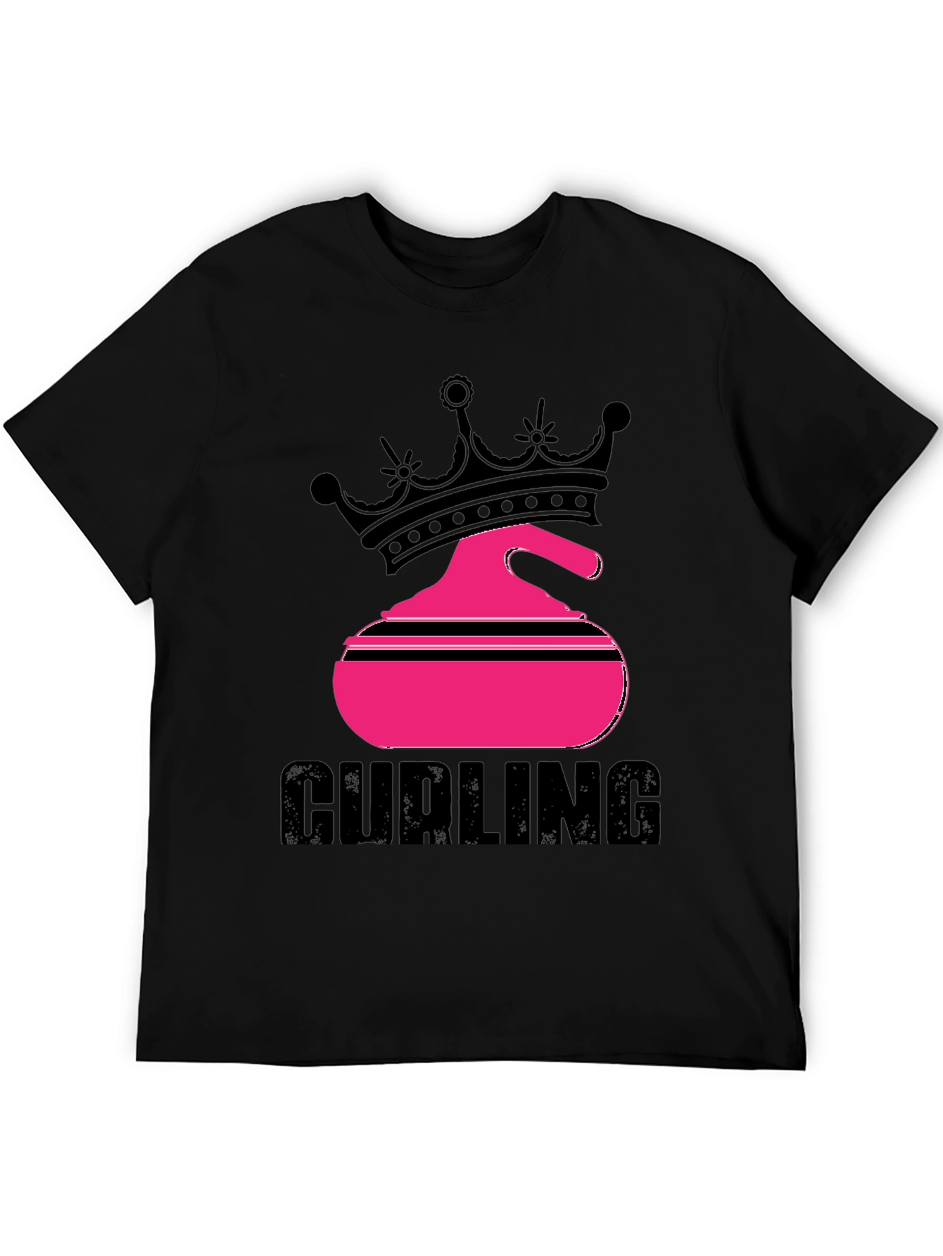 Black Curling Queen Black T-Shirt view 5